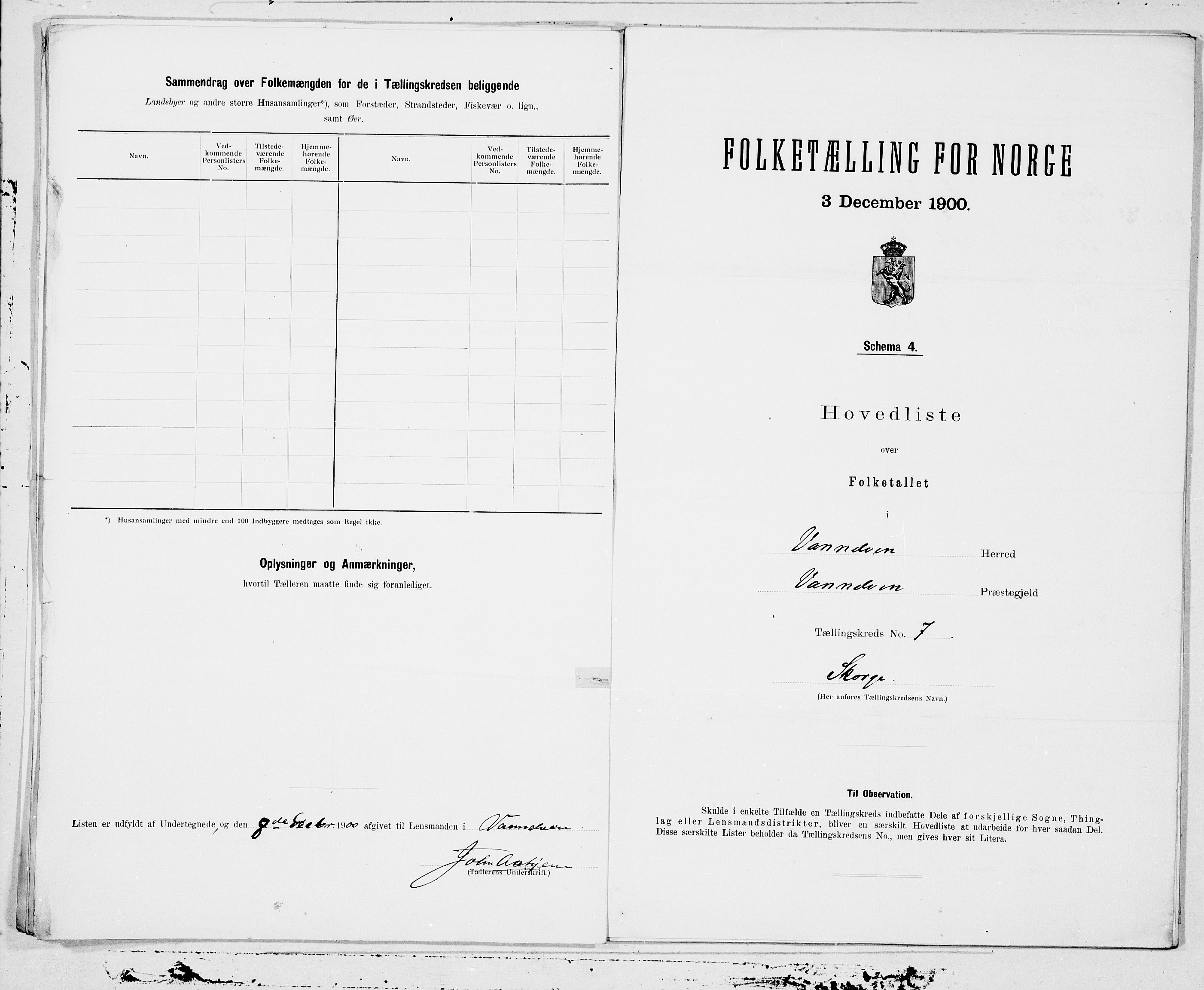 SAT, 1900 census for Vanylven, 1900, p. 14