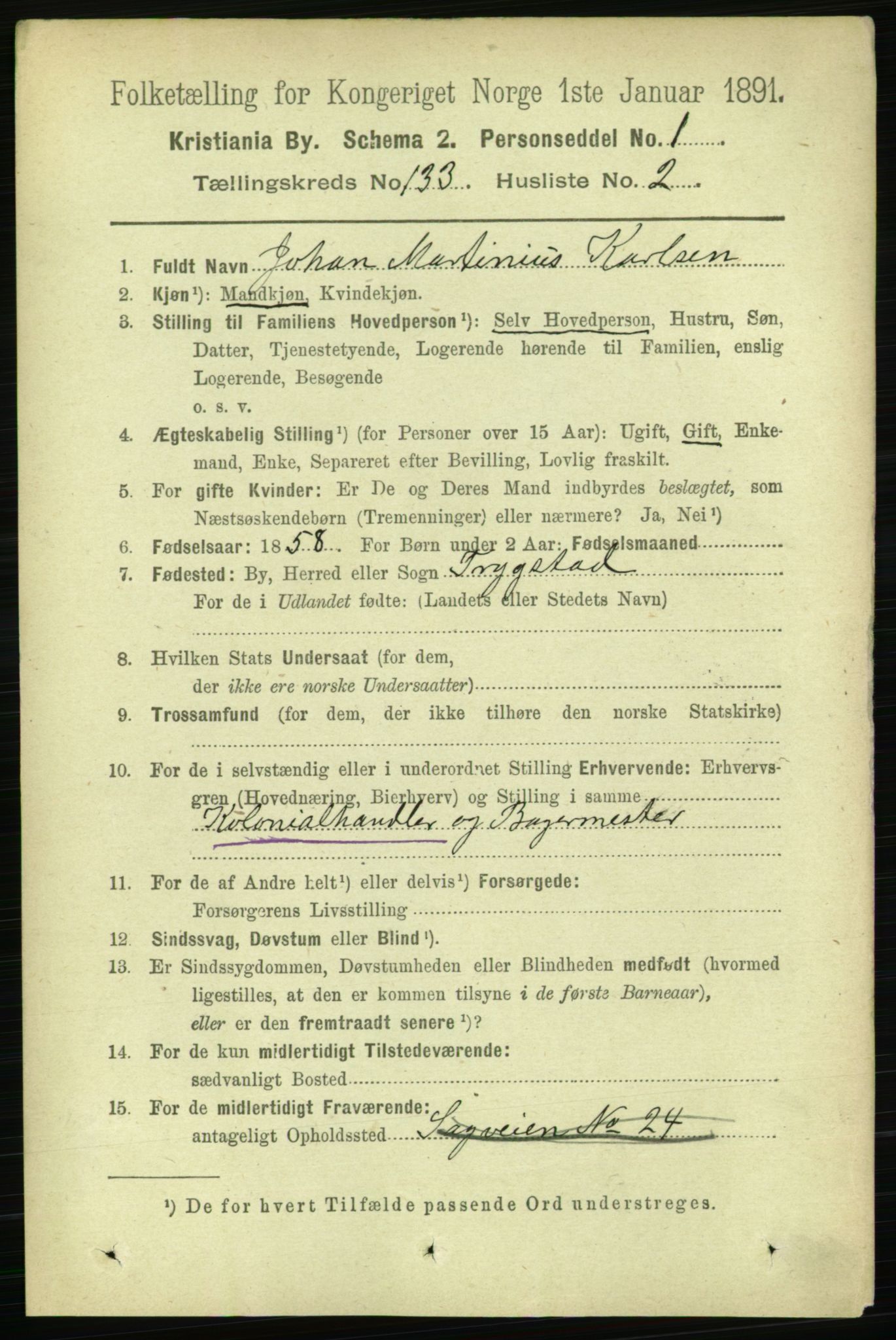 RA, 1891 census for 0301 Kristiania, 1891, p. 72454