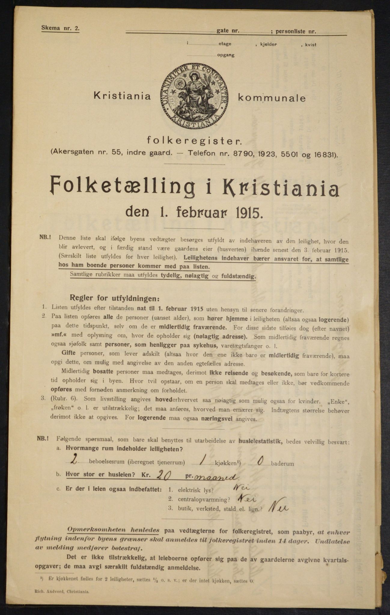 OBA, Municipal Census 1915 for Kristiania, 1915, p. 28409