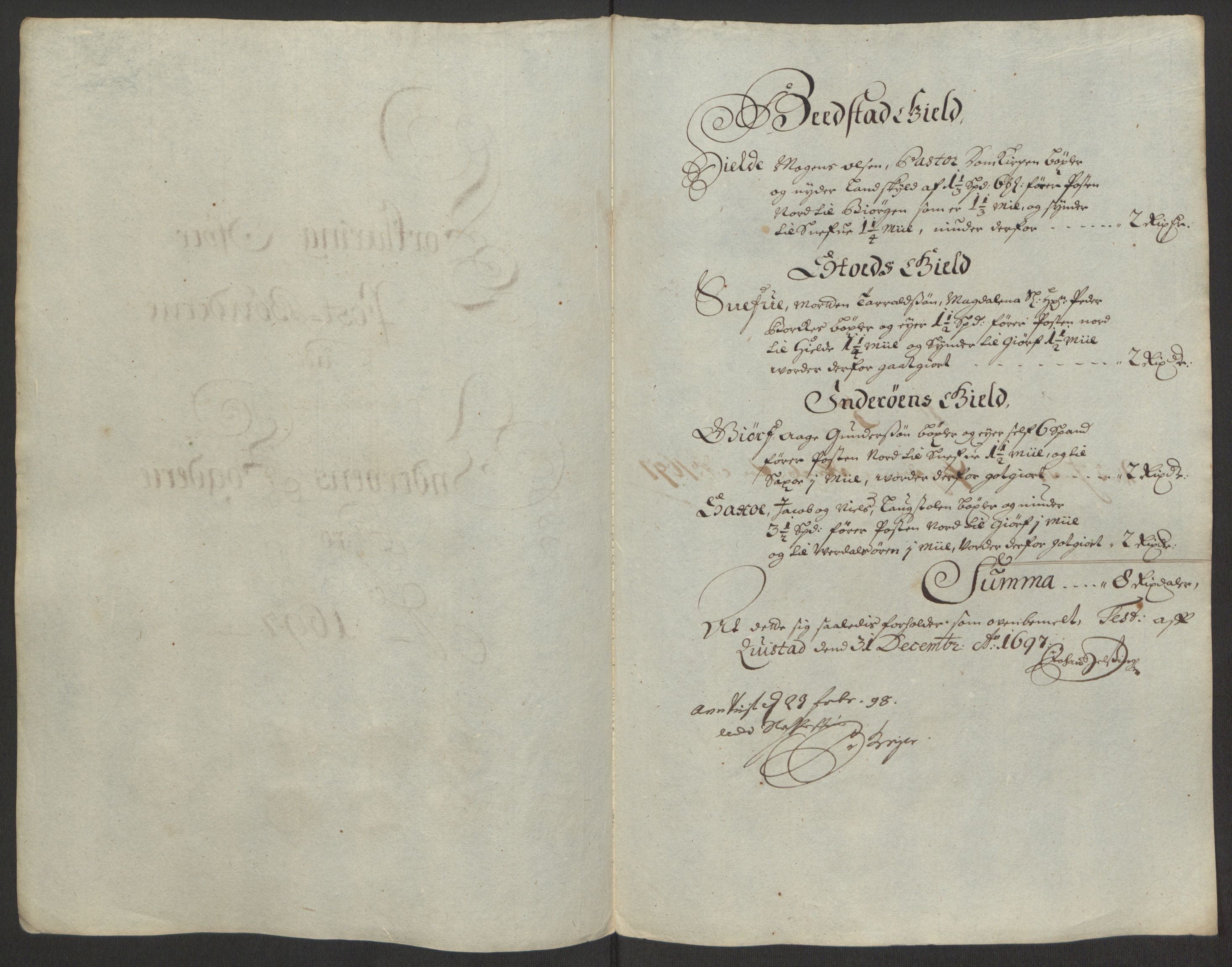 Rentekammeret inntil 1814, Reviderte regnskaper, Fogderegnskap, RA/EA-4092/R63/L4309: Fogderegnskap Inderøy, 1695-1697, p. 525