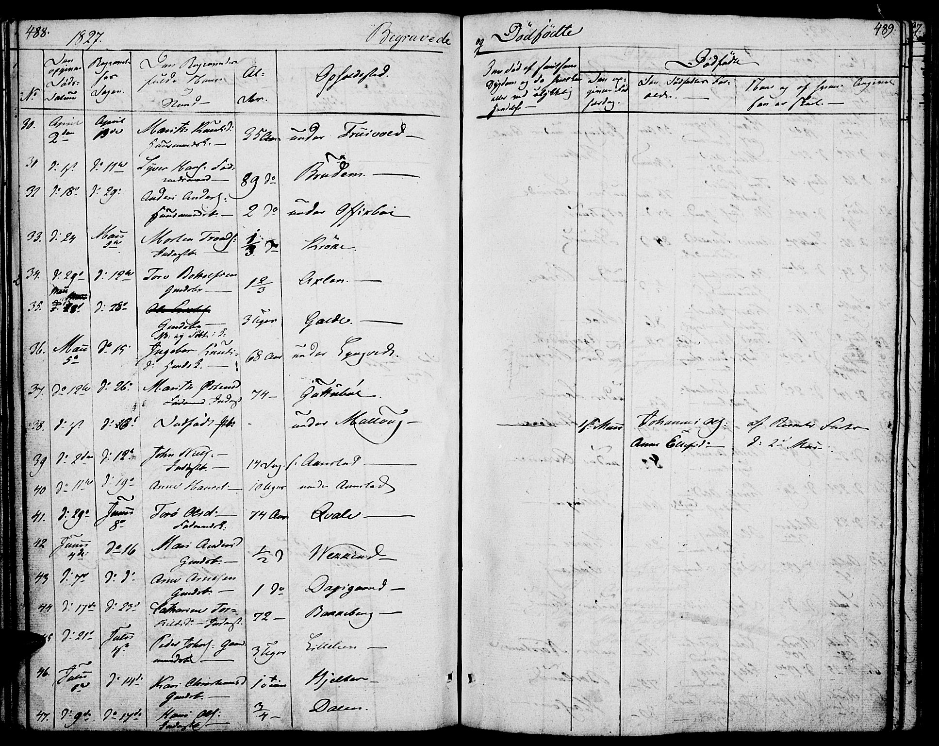 Lom prestekontor, SAH/PREST-070/K/L0005: Parish register (official) no. 5, 1825-1837, p. 488-489