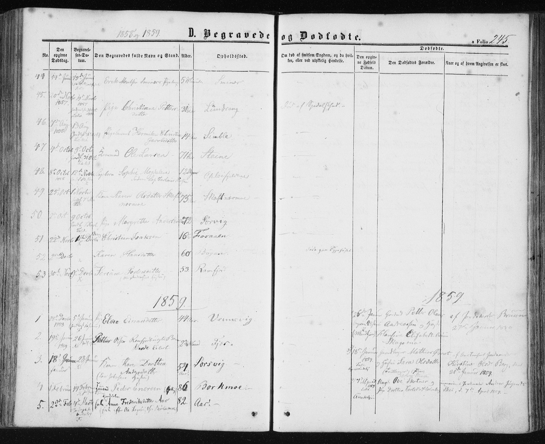 Ministerialprotokoller, klokkerbøker og fødselsregistre - Nord-Trøndelag, SAT/A-1458/780/L0641: Parish register (official) no. 780A06, 1857-1874, p. 245