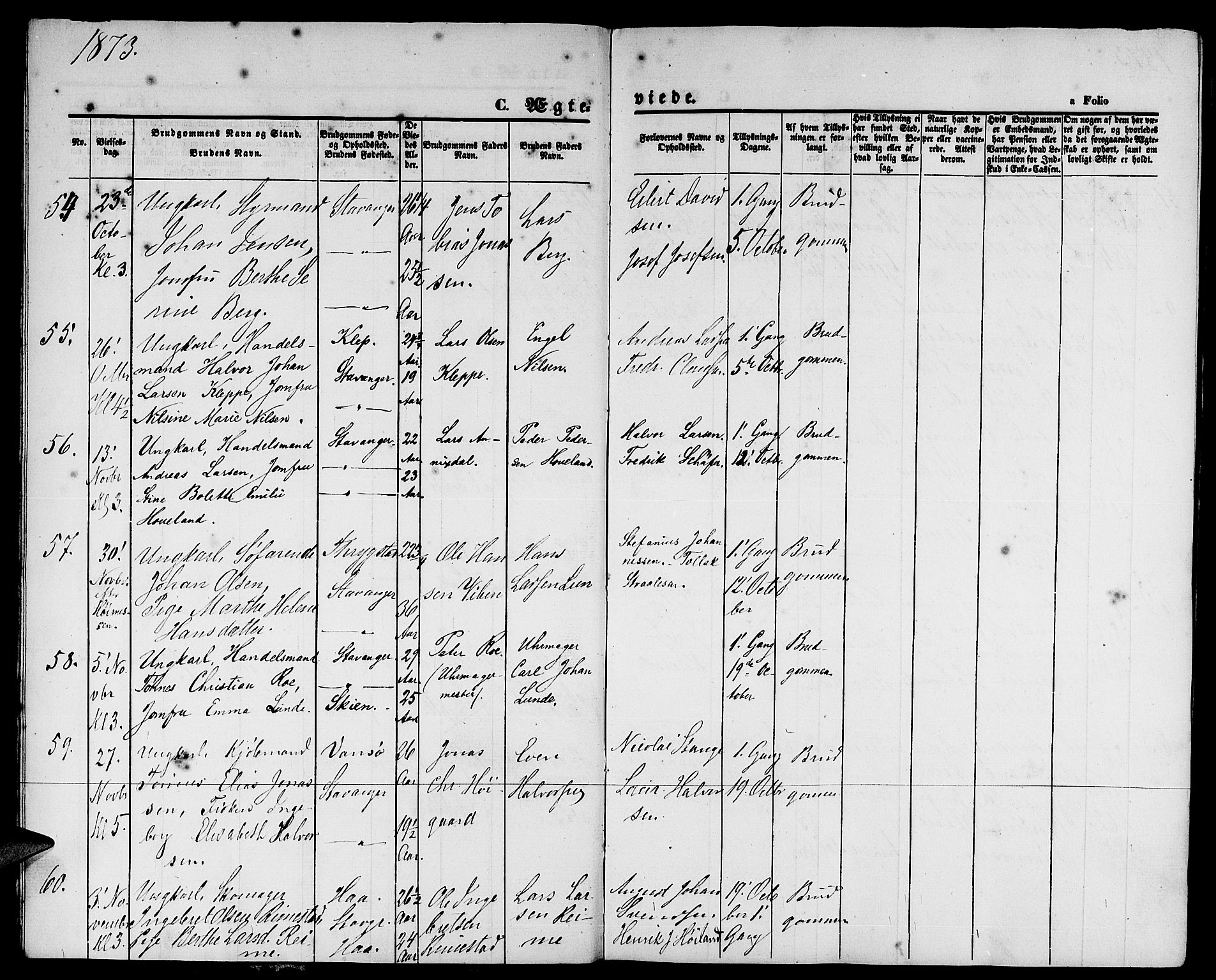 St. Petri sokneprestkontor, SAST/A-101813/001/30/30BB/L0003: Parish register (copy) no. B 3, 1873-1885