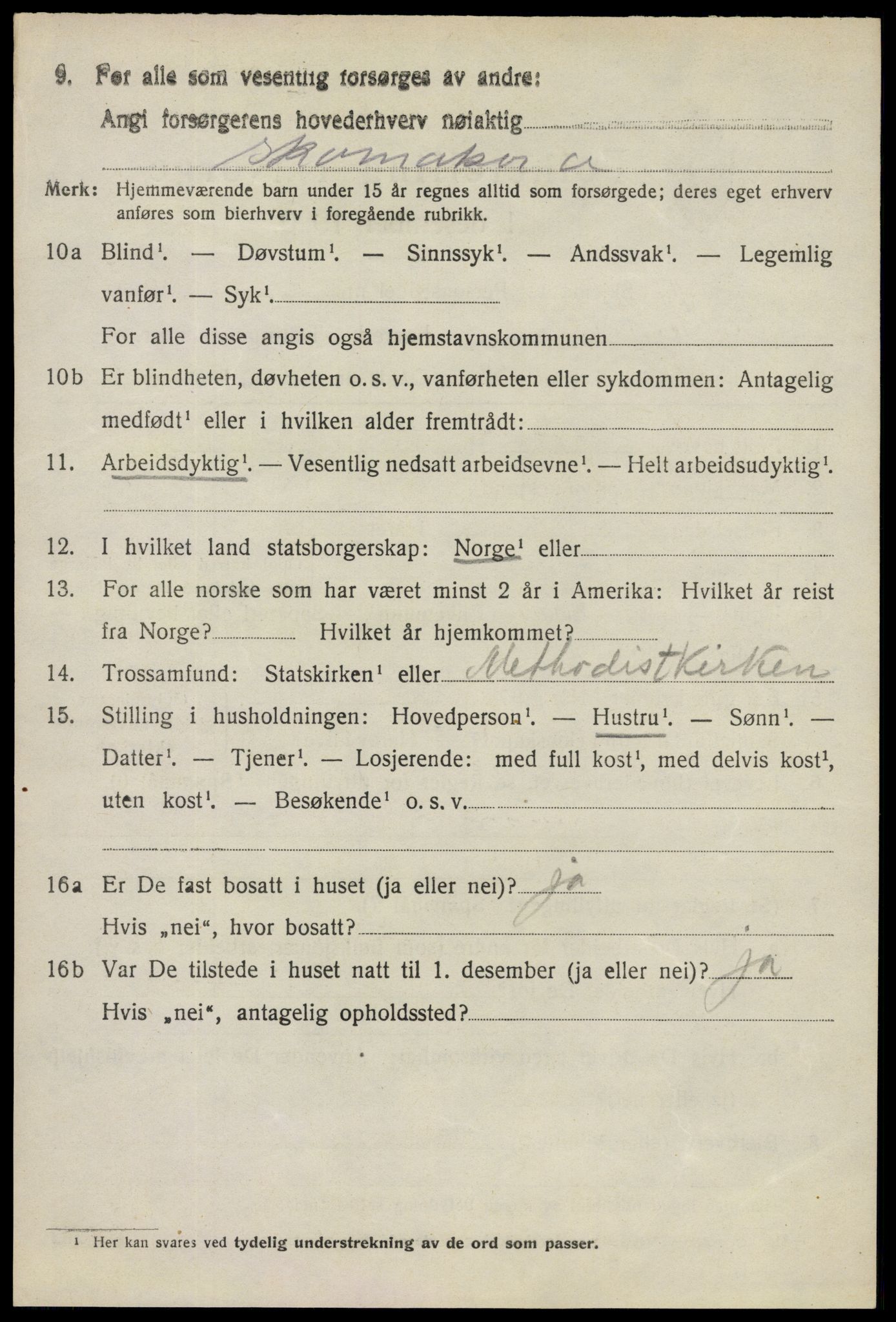 SAO, 1920 census for Mysen, 1920, p. 3100