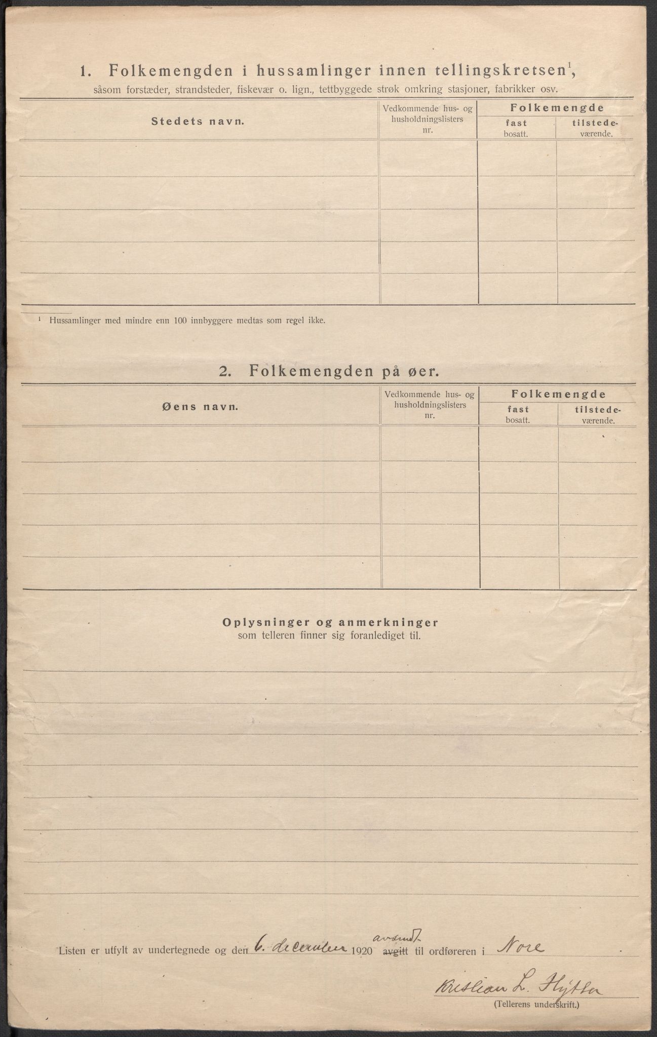 SAKO, 1920 census for Nore, 1920, p. 31