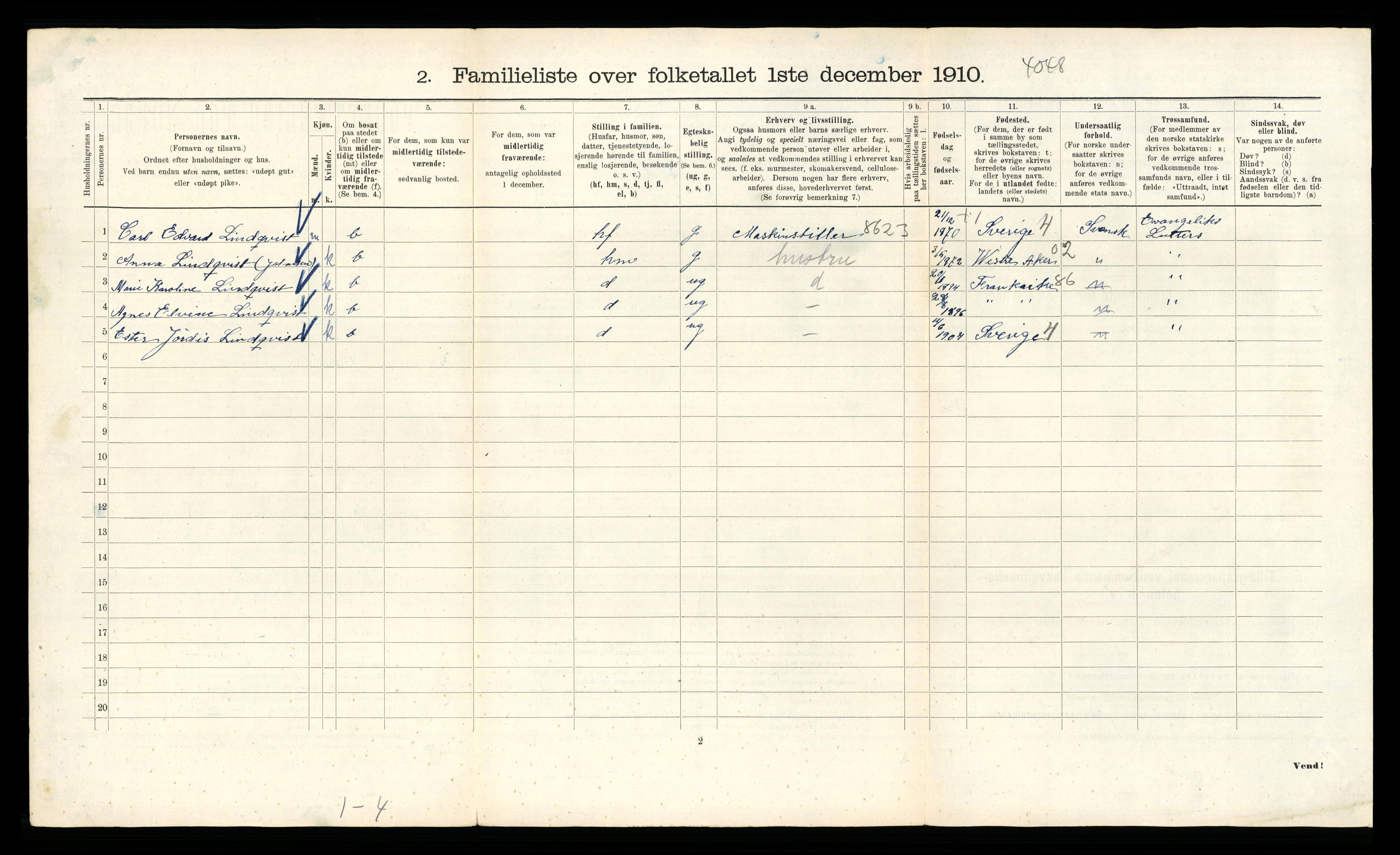 RA, 1910 census for Kristiania, 1910, p. 56750