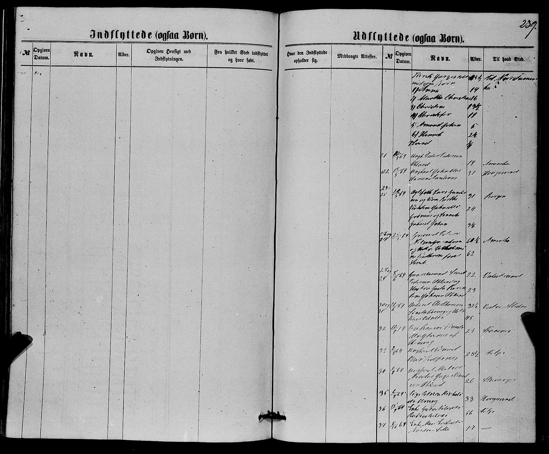 Finnås sokneprestembete, SAB/A-99925/H/Ha/Haa/Haaa/L0008: Parish register (official) no. A 8, 1863-1872, p. 239