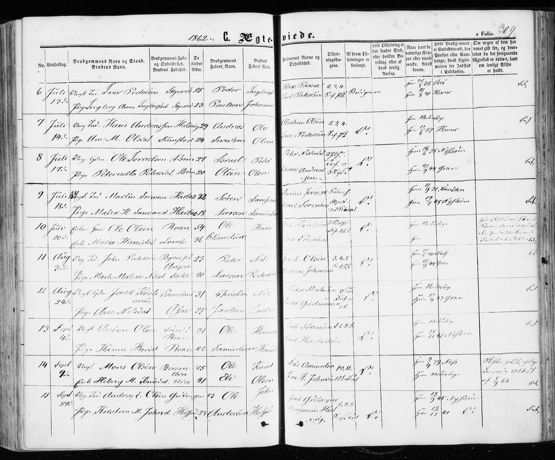 Ministerialprotokoller, klokkerbøker og fødselsregistre - Sør-Trøndelag, SAT/A-1456/657/L0705: Parish register (official) no. 657A06, 1858-1867, p. 309
