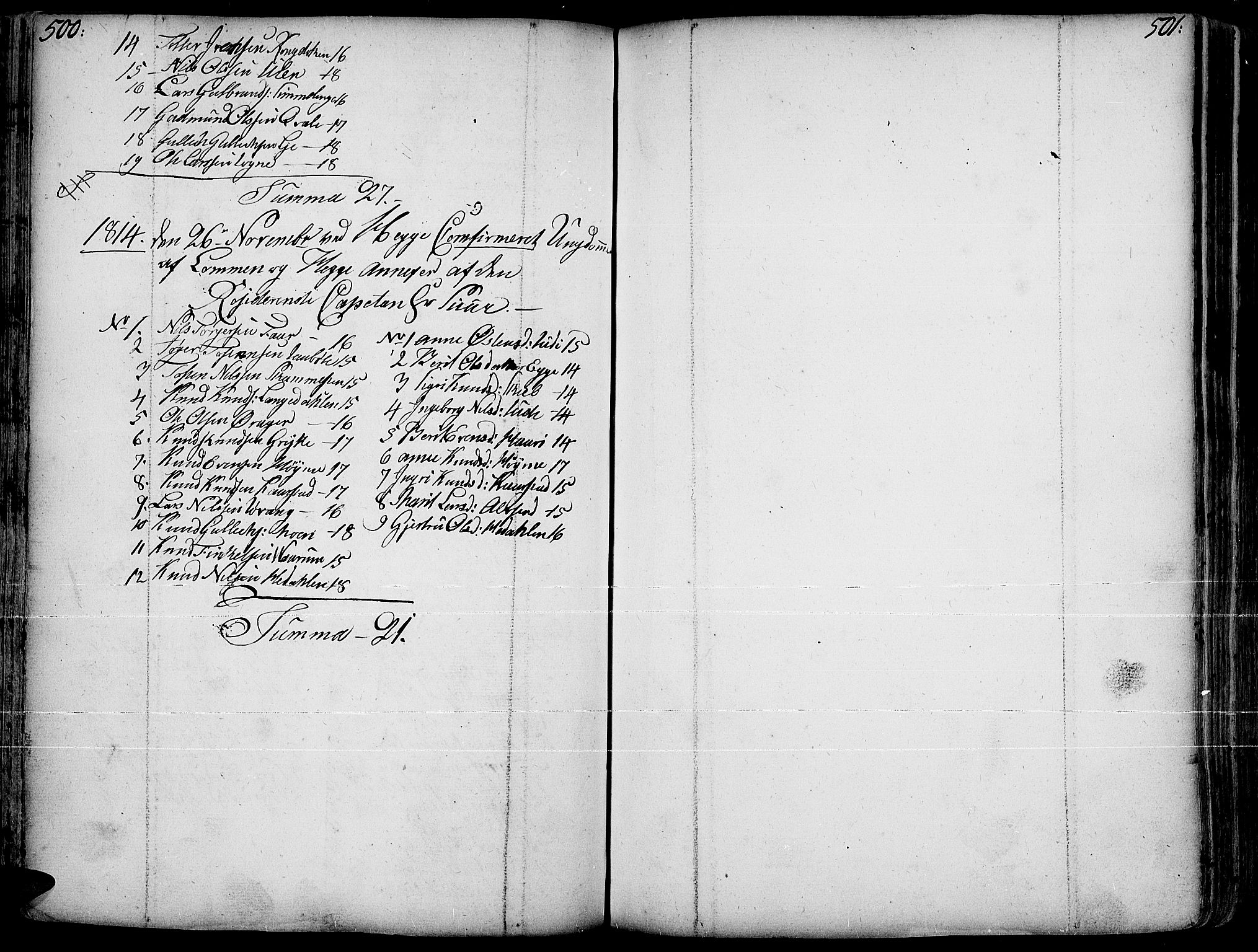 Slidre prestekontor, SAH/PREST-134/H/Ha/Haa/L0001: Parish register (official) no. 1, 1724-1814, p. 500-501