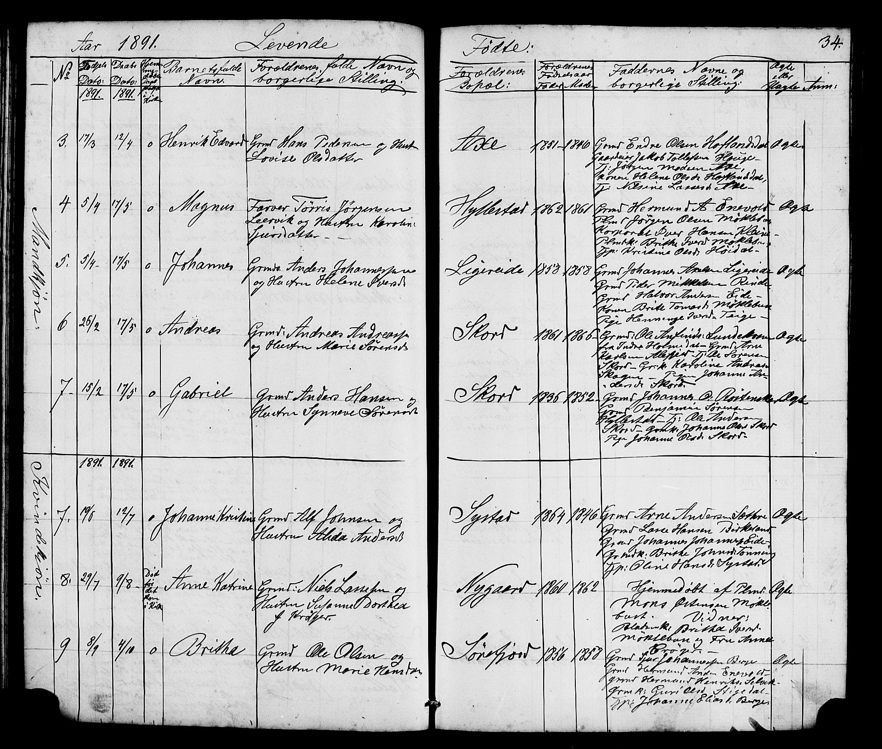 Hyllestad sokneprestembete, AV/SAB-A-80401: Parish register (copy) no. A 2, 1876-1906, p. 34