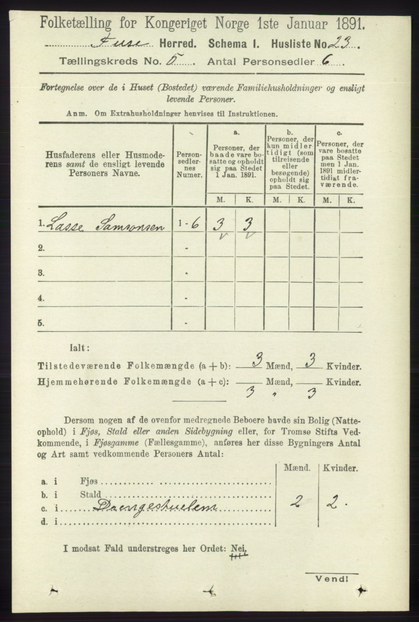 RA, 1891 census for 1241 Fusa, 1891, p. 882