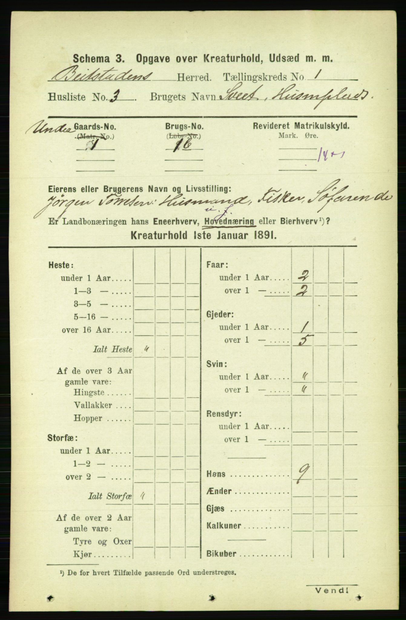 RA, 1891 census for 1727 Beitstad, 1891, p. 5658