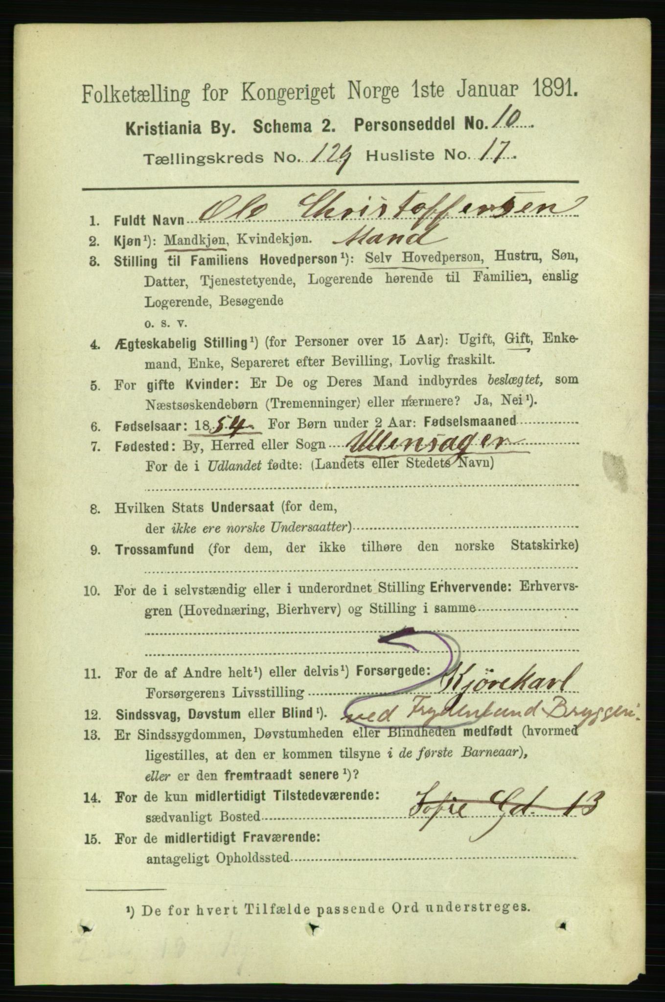 RA, 1891 census for 0301 Kristiania, 1891, p. 69711