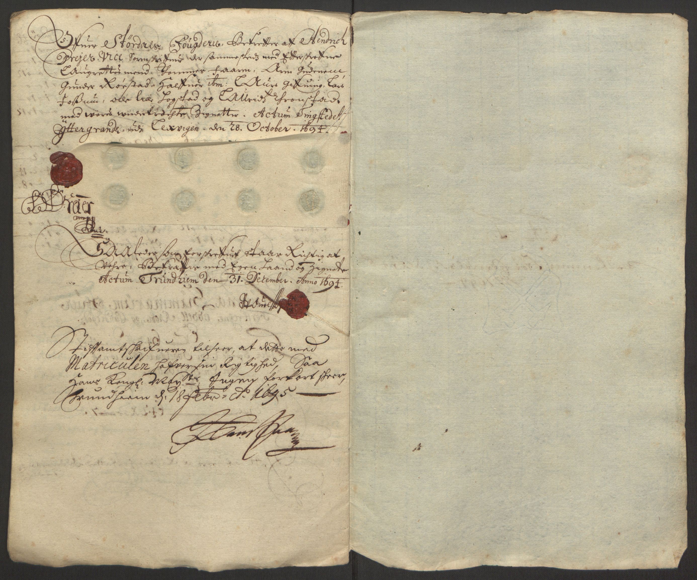 Rentekammeret inntil 1814, Reviderte regnskaper, Fogderegnskap, AV/RA-EA-4092/R62/L4186: Fogderegnskap Stjørdal og Verdal, 1693-1694, p. 217