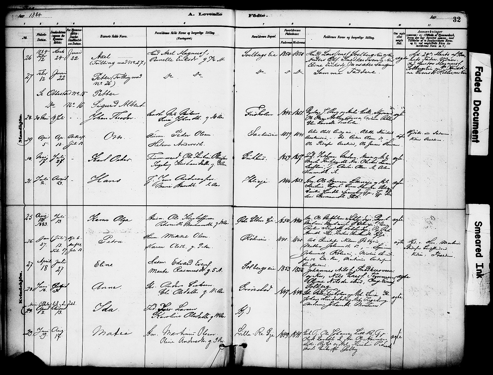 Stange prestekontor, SAH/PREST-002/K/L0017: Parish register (official) no. 17, 1880-1893, p. 32