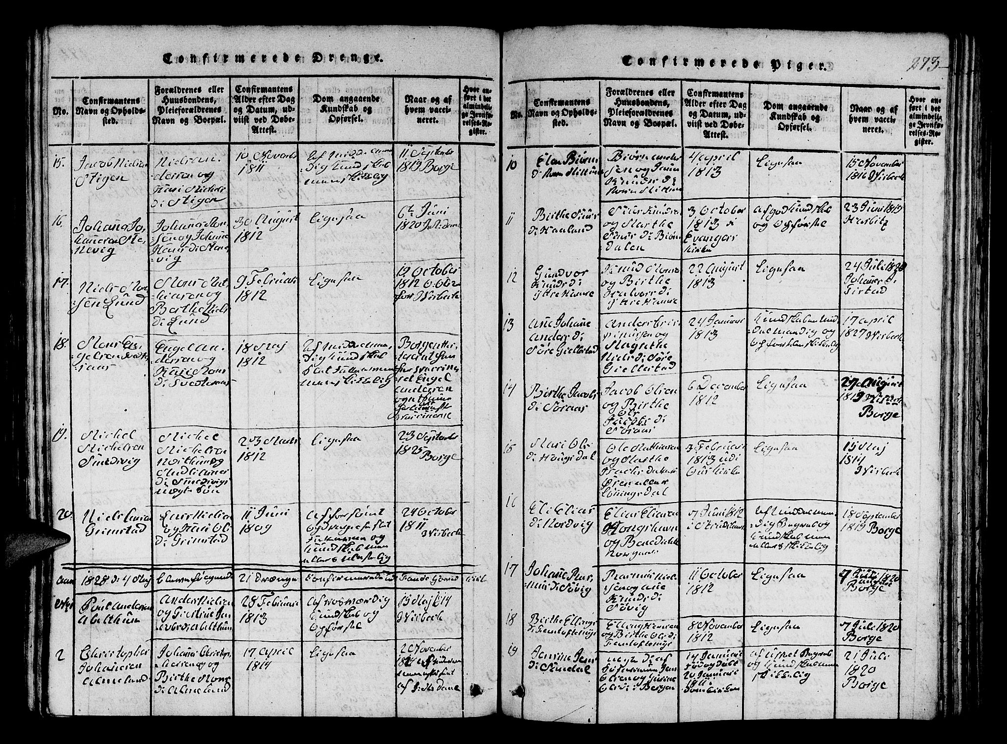 Fana Sokneprestembete, AV/SAB-A-75101/H/Hab/Haba/L0001: Parish register (copy) no. A 1, 1816-1836, p. 273