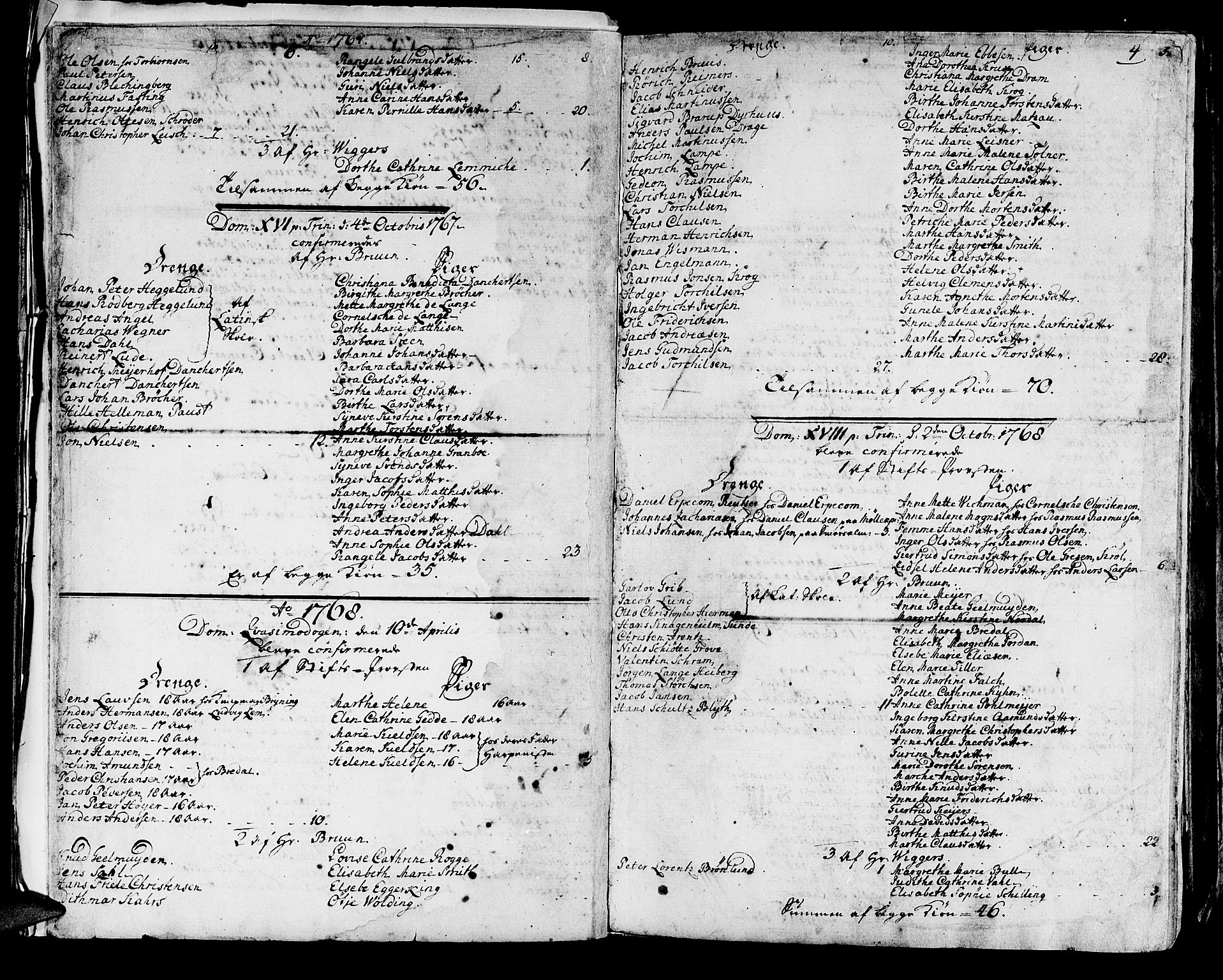 Domkirken sokneprestembete, SAB/A-74801/H/Haa/L0004: Parish register (official) no. A 4, 1763-1820, p. 4