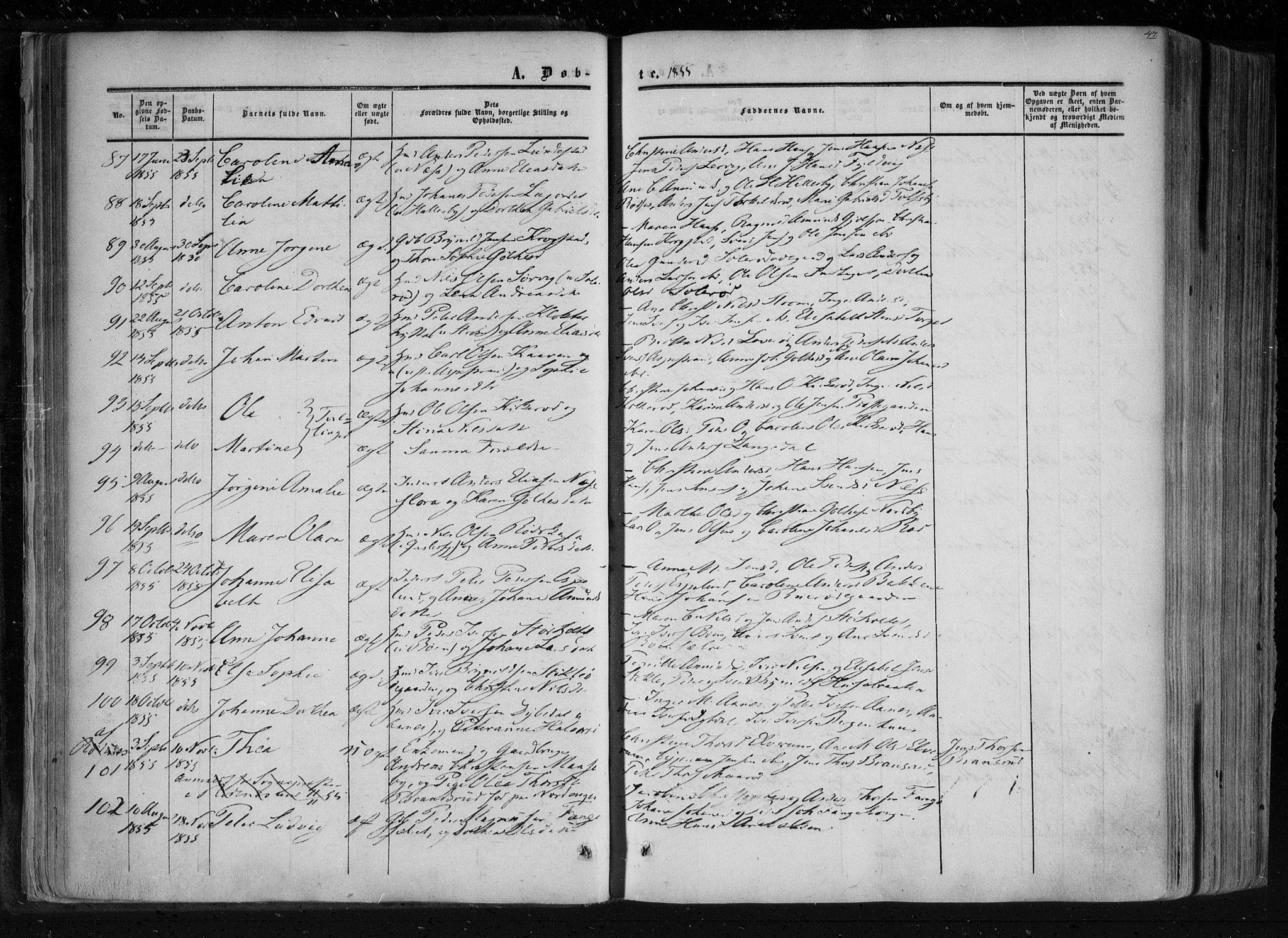 Aremark prestekontor Kirkebøker, AV/SAO-A-10899/F/Fc/L0003: Parish register (official) no. III 3, 1850-1865, p. 47