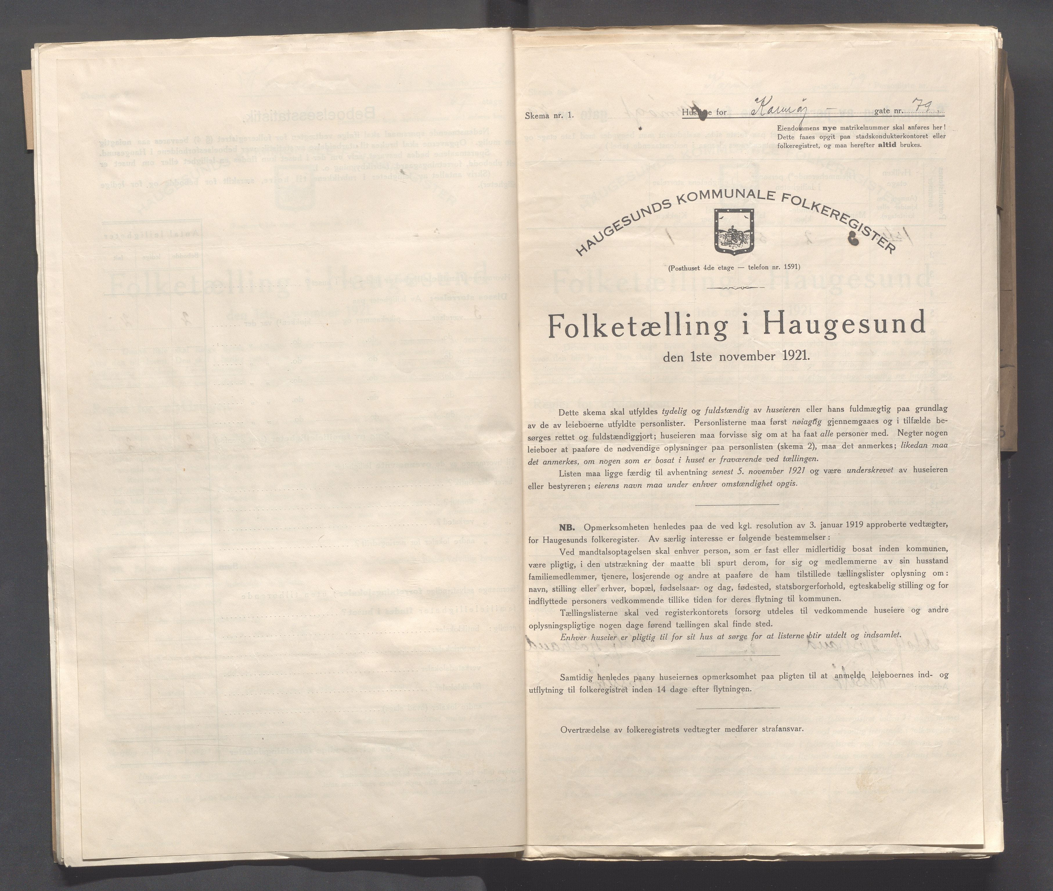 IKAR, Local census 1.11.1921 for Haugesund, 1921, p. 2640