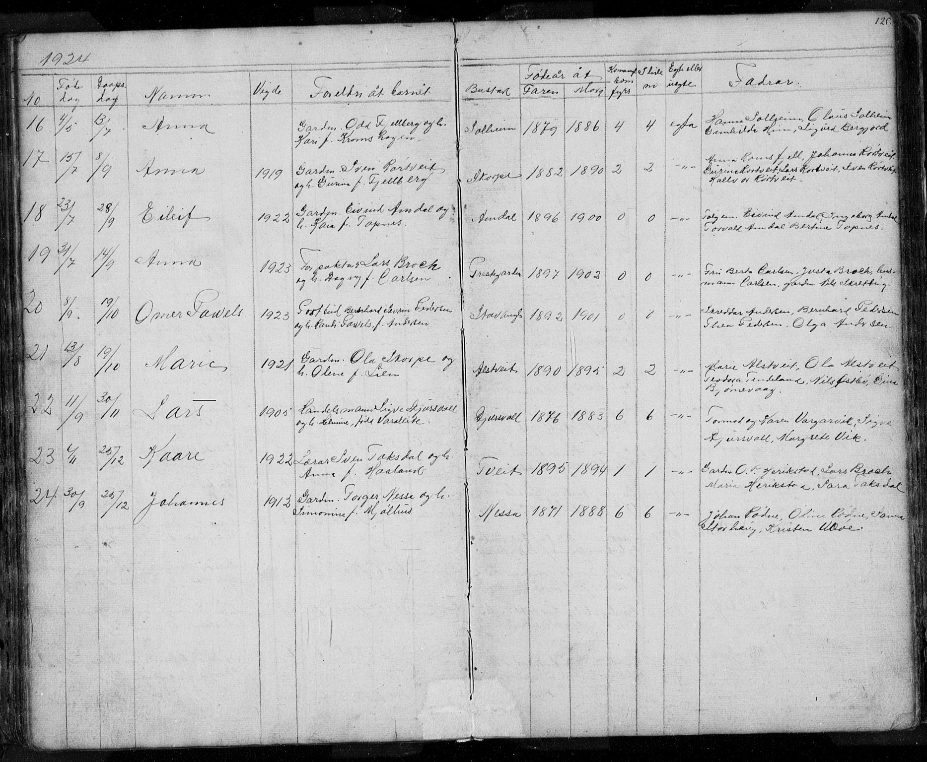 Nedstrand sokneprestkontor, SAST/A-101841/01/V: Parish register (copy) no. B 3, 1848-1933, p. 125
