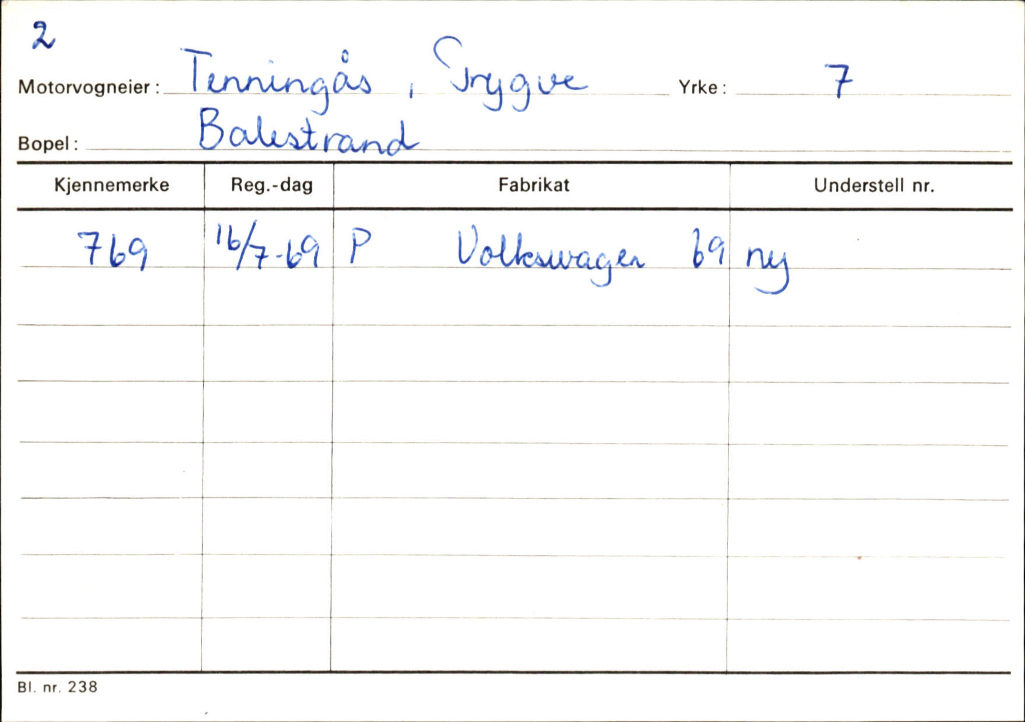 Statens vegvesen, Sogn og Fjordane vegkontor, SAB/A-5301/4/F/L0132: Eigarregister Askvoll A-Å. Balestrand A-Å, 1945-1975, p. 2394