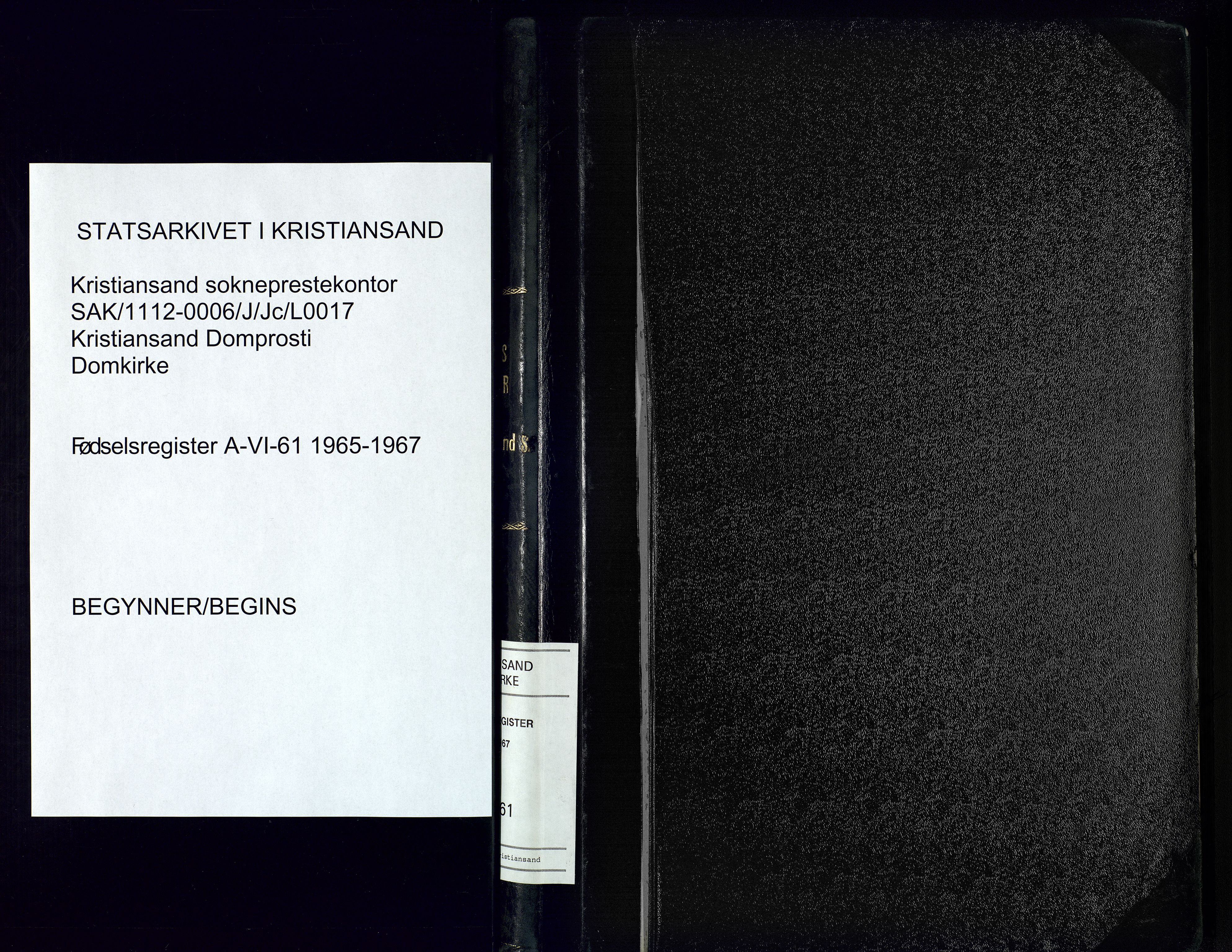 Kristiansand domprosti, AV/SAK-1112-0006/J/Jc/L0017: Birth register no. A-VI-61, 1965-1967