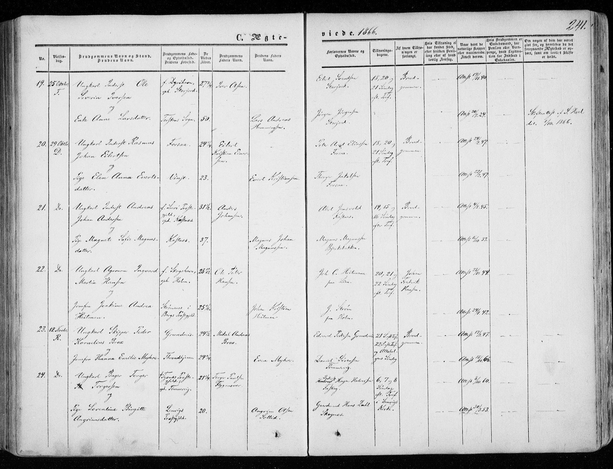 Tranøy sokneprestkontor, SATØ/S-1313/I/Ia/Iaa/L0007kirke: Parish register (official) no. 7, 1856-1866, p. 241