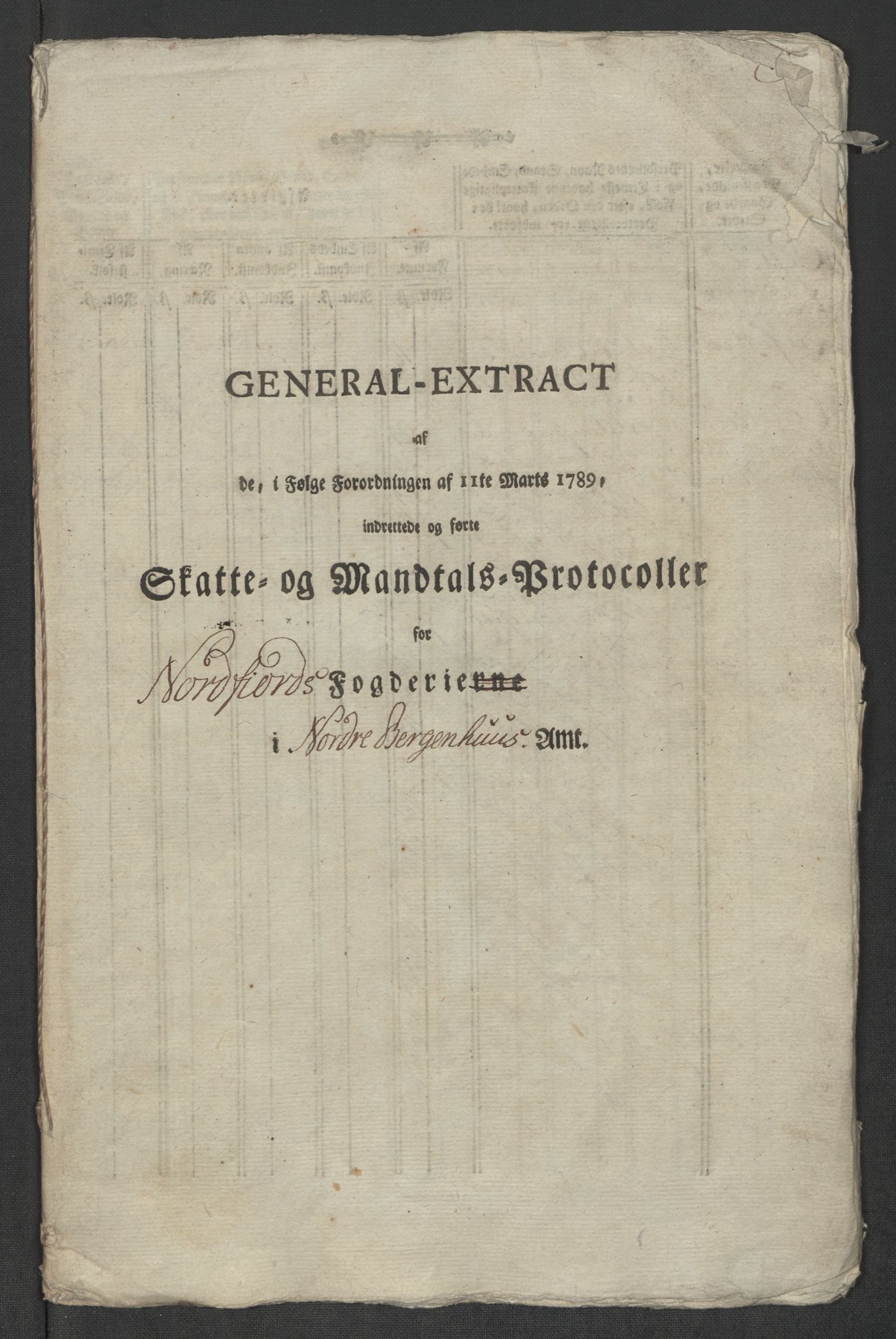 Rentekammeret inntil 1814, Reviderte regnskaper, Mindre regnskaper, RA/EA-4068/Rf/Rfe/L0048: Sunnfjord og Nordfjord fogderier, 1789, p. 257