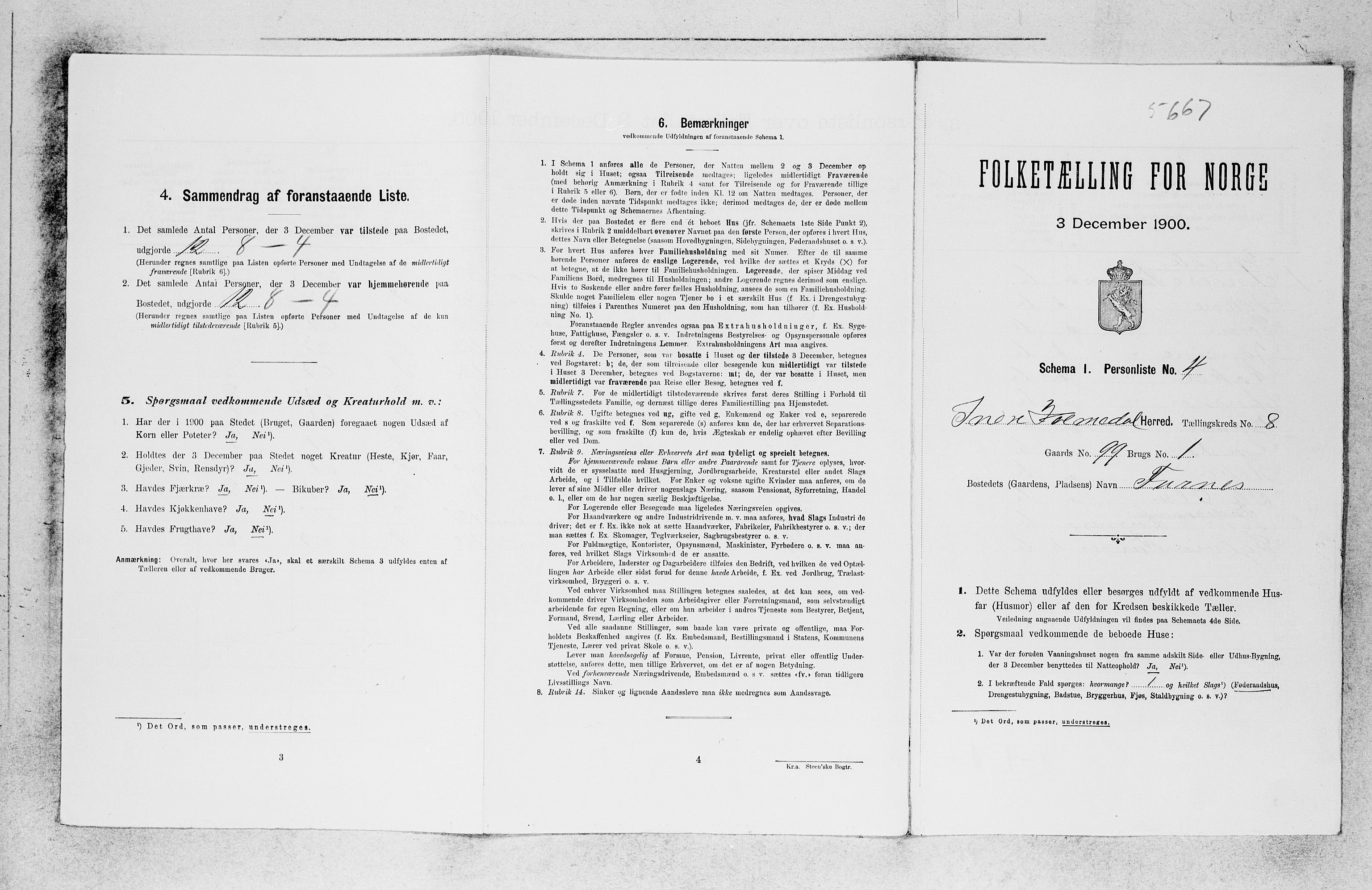 SAB, 1900 census for Indre Holmedal, 1900, p. 775