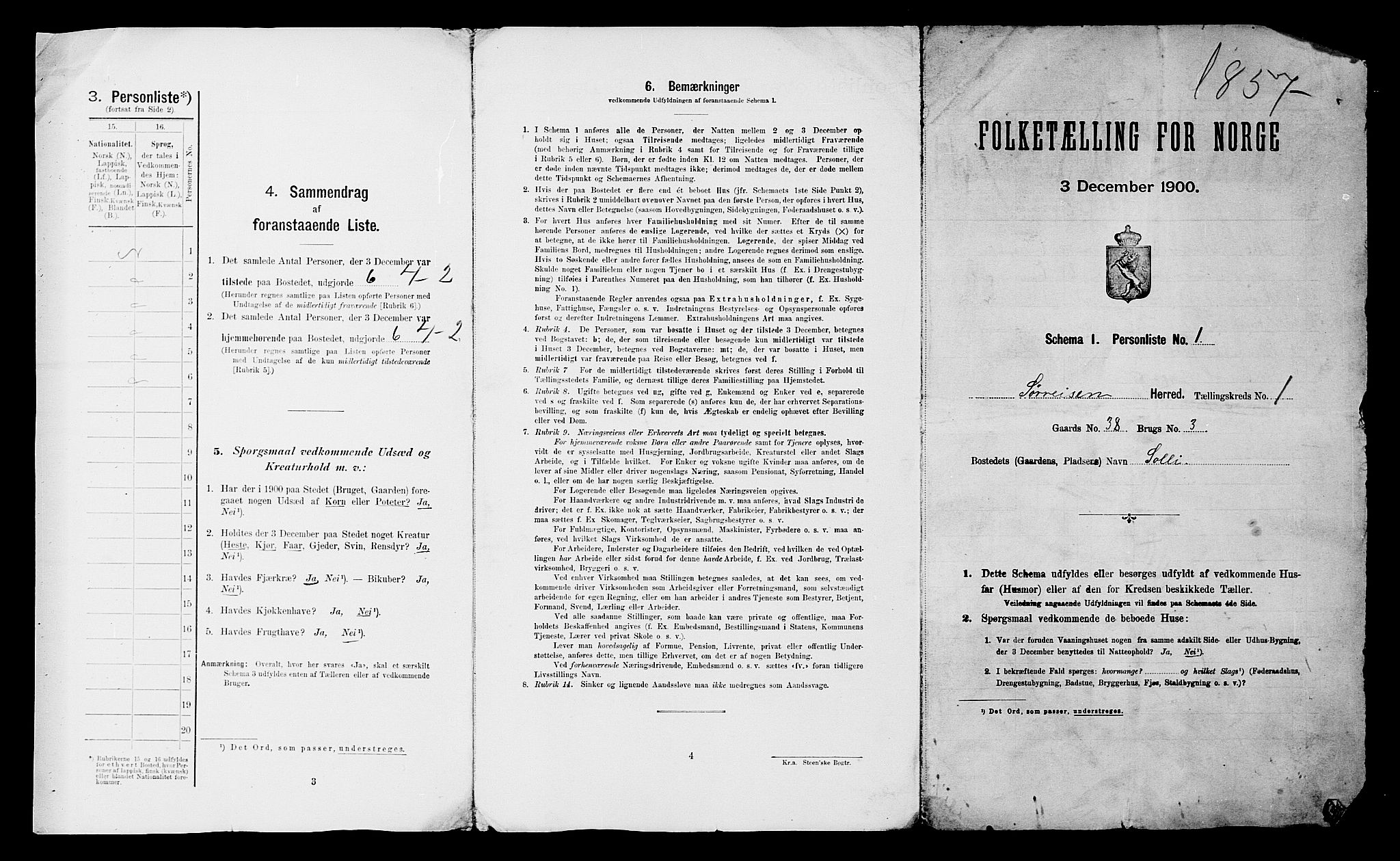 SATØ, 1900 census for Sørreisa, 1900, p. 21