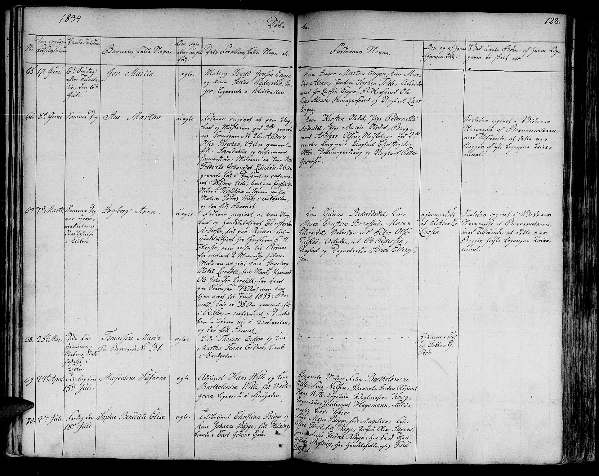 Ministerialprotokoller, klokkerbøker og fødselsregistre - Sør-Trøndelag, SAT/A-1456/602/L0108: Parish register (official) no. 602A06, 1821-1839, p. 128