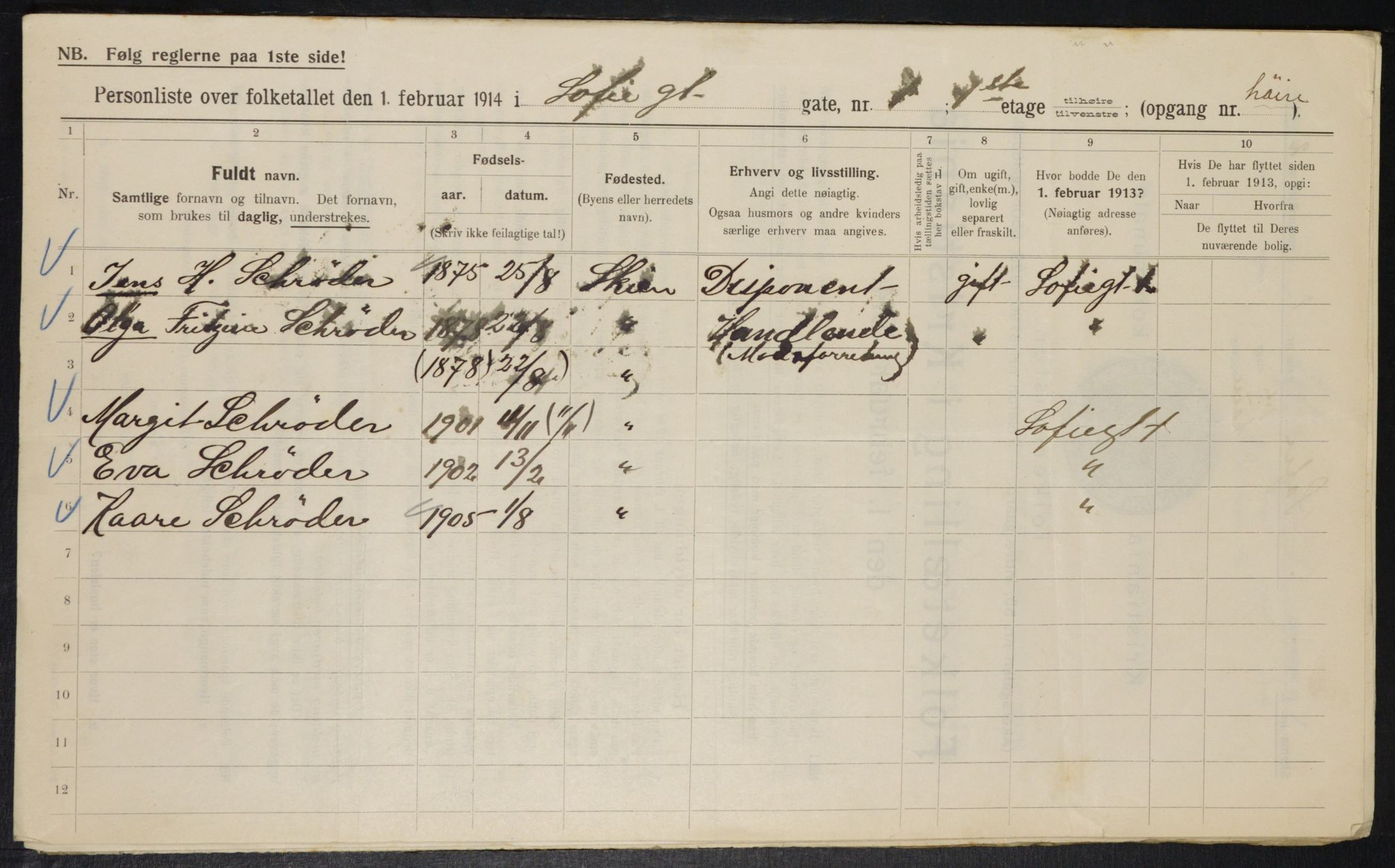 OBA, Municipal Census 1914 for Kristiania, 1914, p. 98577