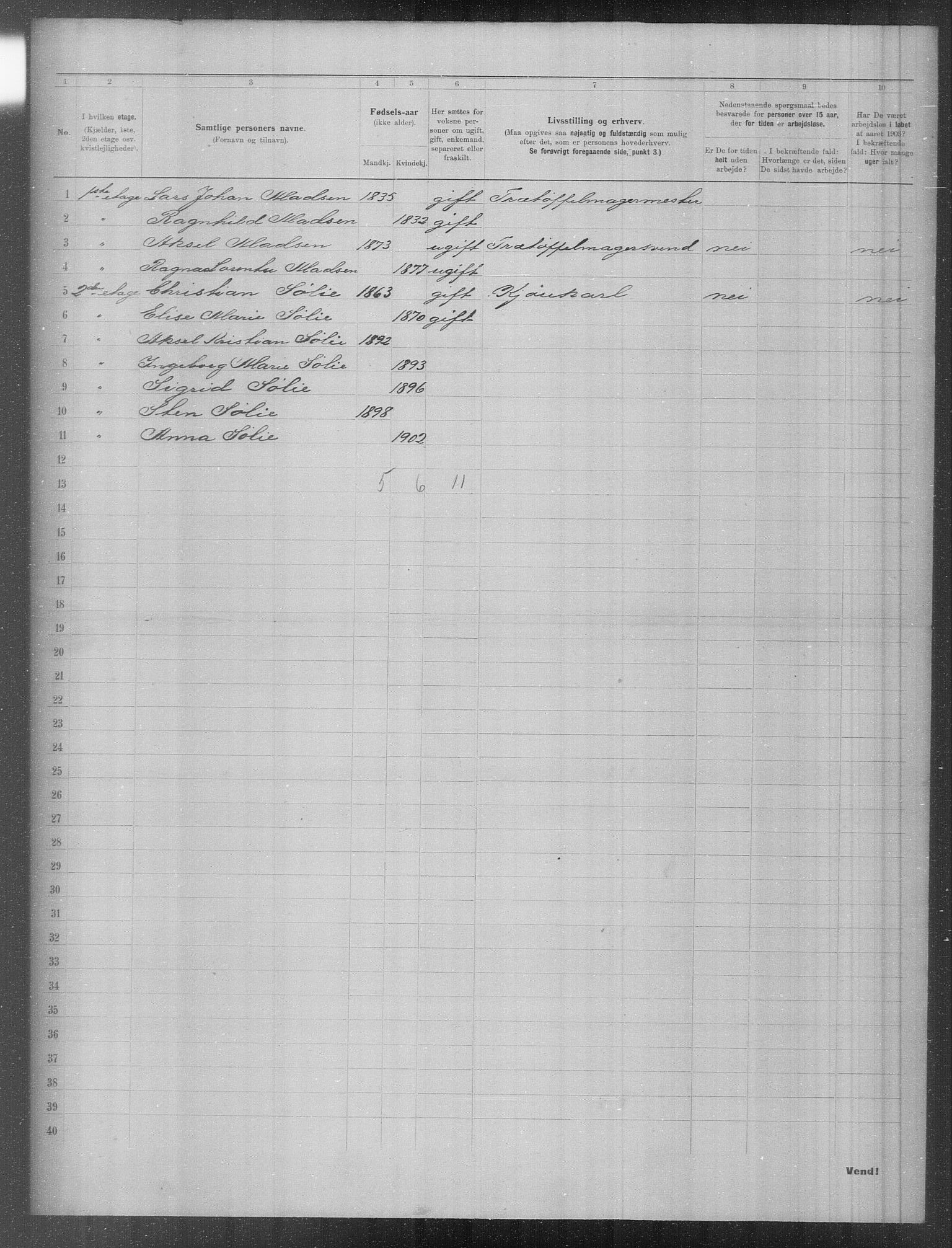 OBA, Municipal Census 1903 for Kristiania, 1903, p. 828