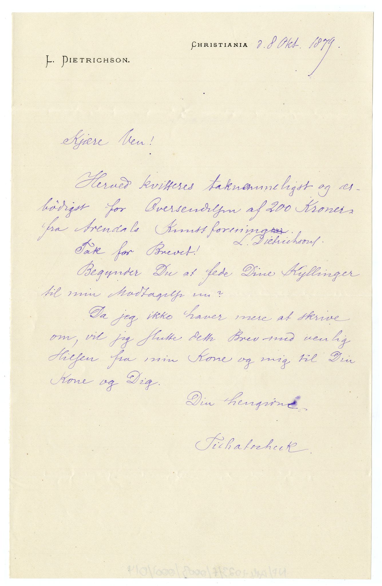 Diderik Maria Aalls brevsamling, NF/Ark-1023/F/L0003: D.M. Aalls brevsamling. D - G, 1797-1889, p. 25