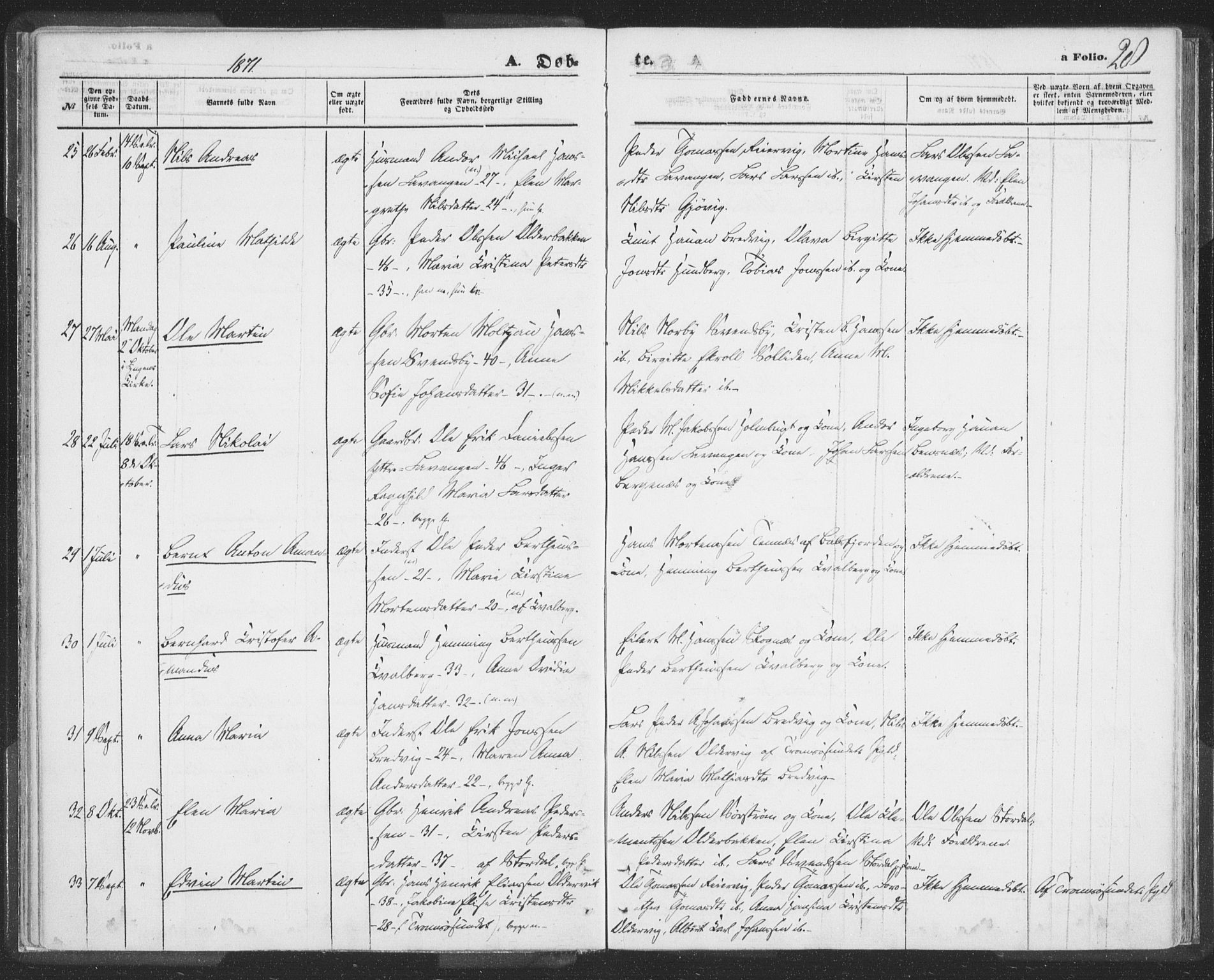 Lyngen sokneprestembete, AV/SATØ-S-1289/H/He/Hea/L0009kirke: Parish register (official) no. 9, 1864-1882, p. 28