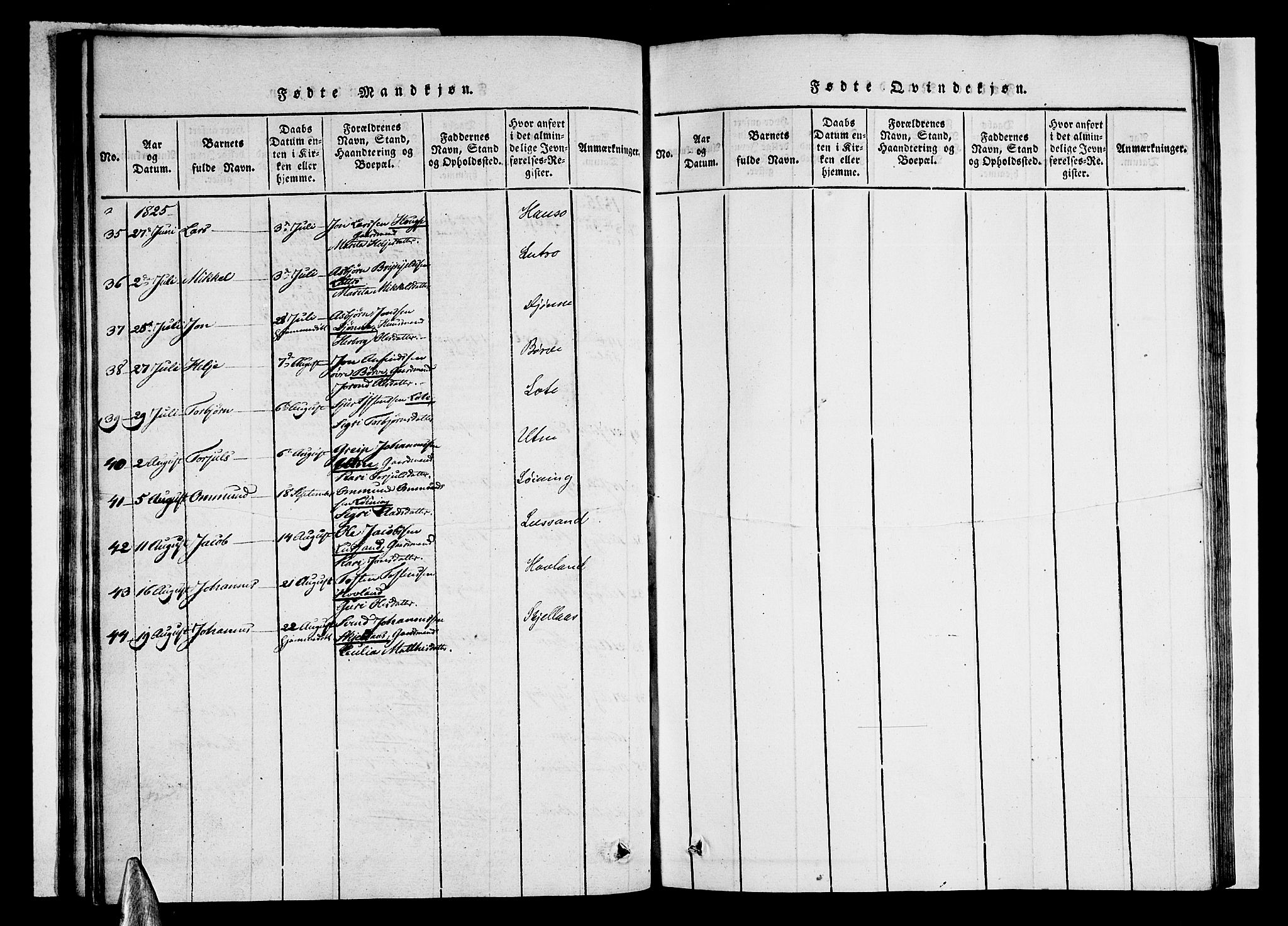 Ullensvang sokneprestembete, AV/SAB-A-78701/H/Haa: Parish register (official) no. A 9, 1819-1826