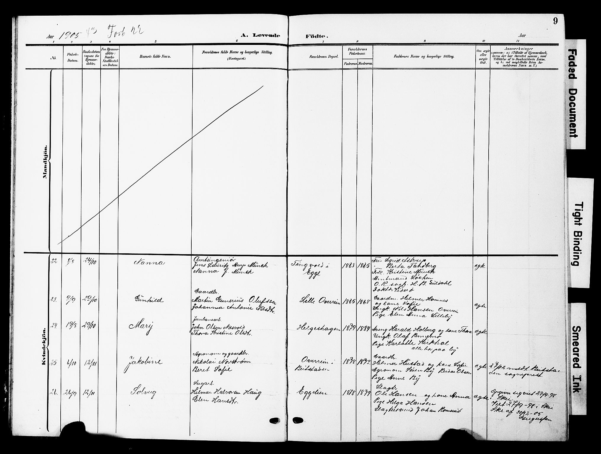 Ministerialprotokoller, klokkerbøker og fødselsregistre - Nord-Trøndelag, AV/SAT-A-1458/740/L0381: Parish register (copy) no. 740C02, 1903-1914, p. 9