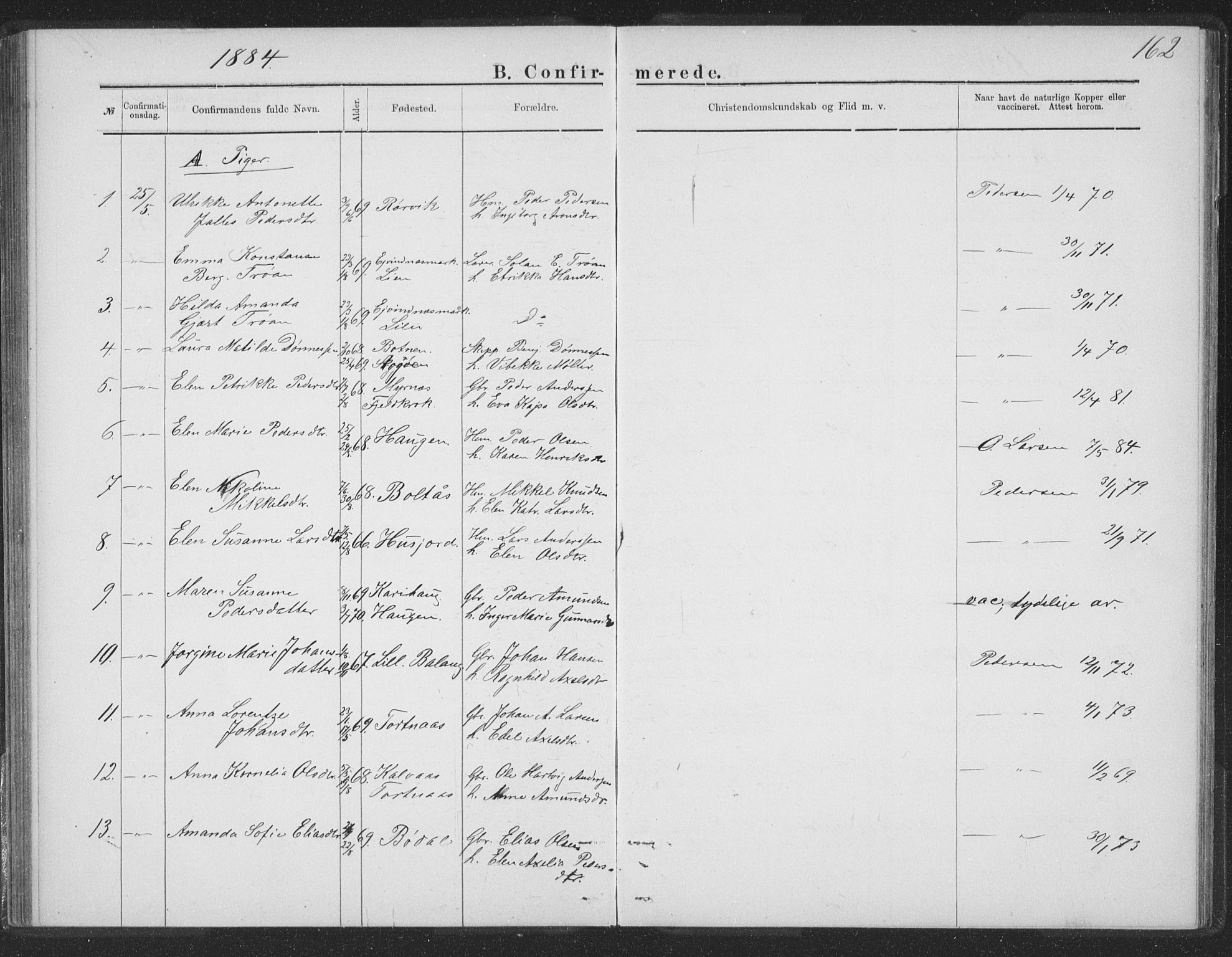 Ministerialprotokoller, klokkerbøker og fødselsregistre - Nordland, SAT/A-1459/863/L0913: Parish register (copy) no. 863C03, 1877-1885, p. 162