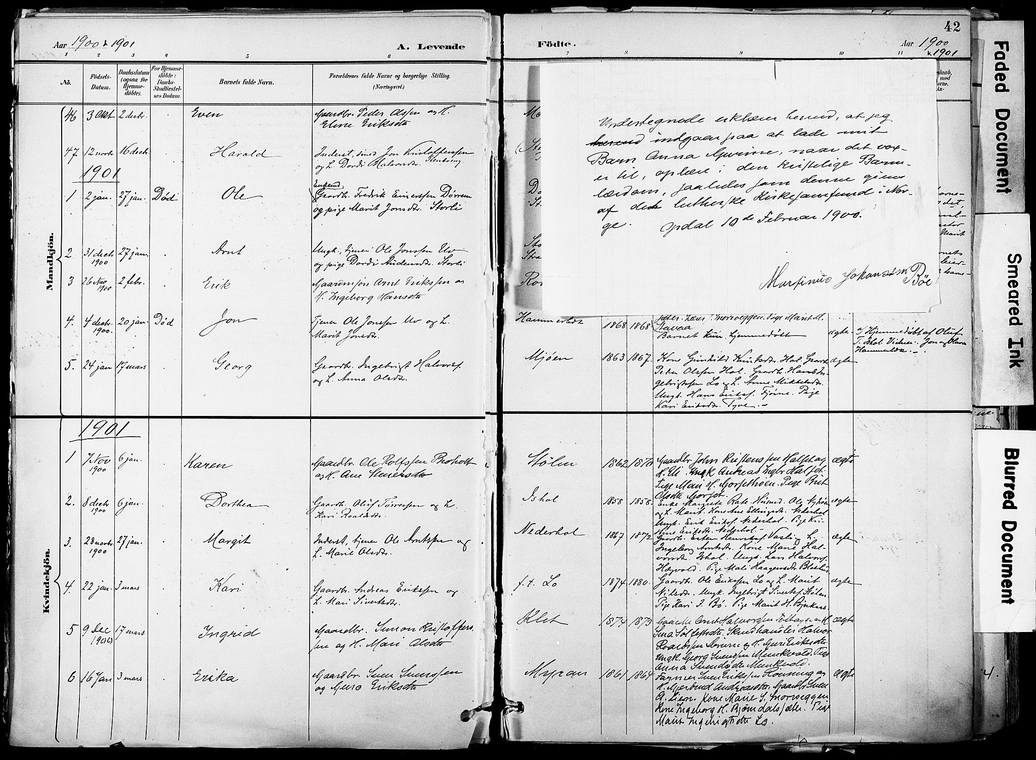 Ministerialprotokoller, klokkerbøker og fødselsregistre - Sør-Trøndelag, AV/SAT-A-1456/678/L0902: Parish register (official) no. 678A11, 1895-1911, p. 42