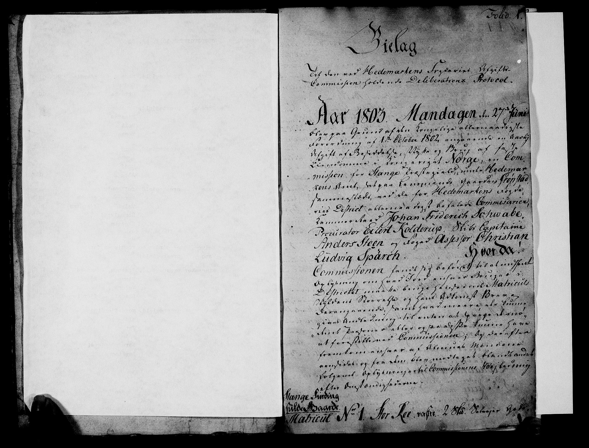 Rentekammeret inntil 1814, Realistisk ordnet avdeling, AV/RA-EA-4070/N/Ne/Nea/L0032: Hedmark fogderi. Bilag til deliberasjonsprotokoll, 1803, p. 2