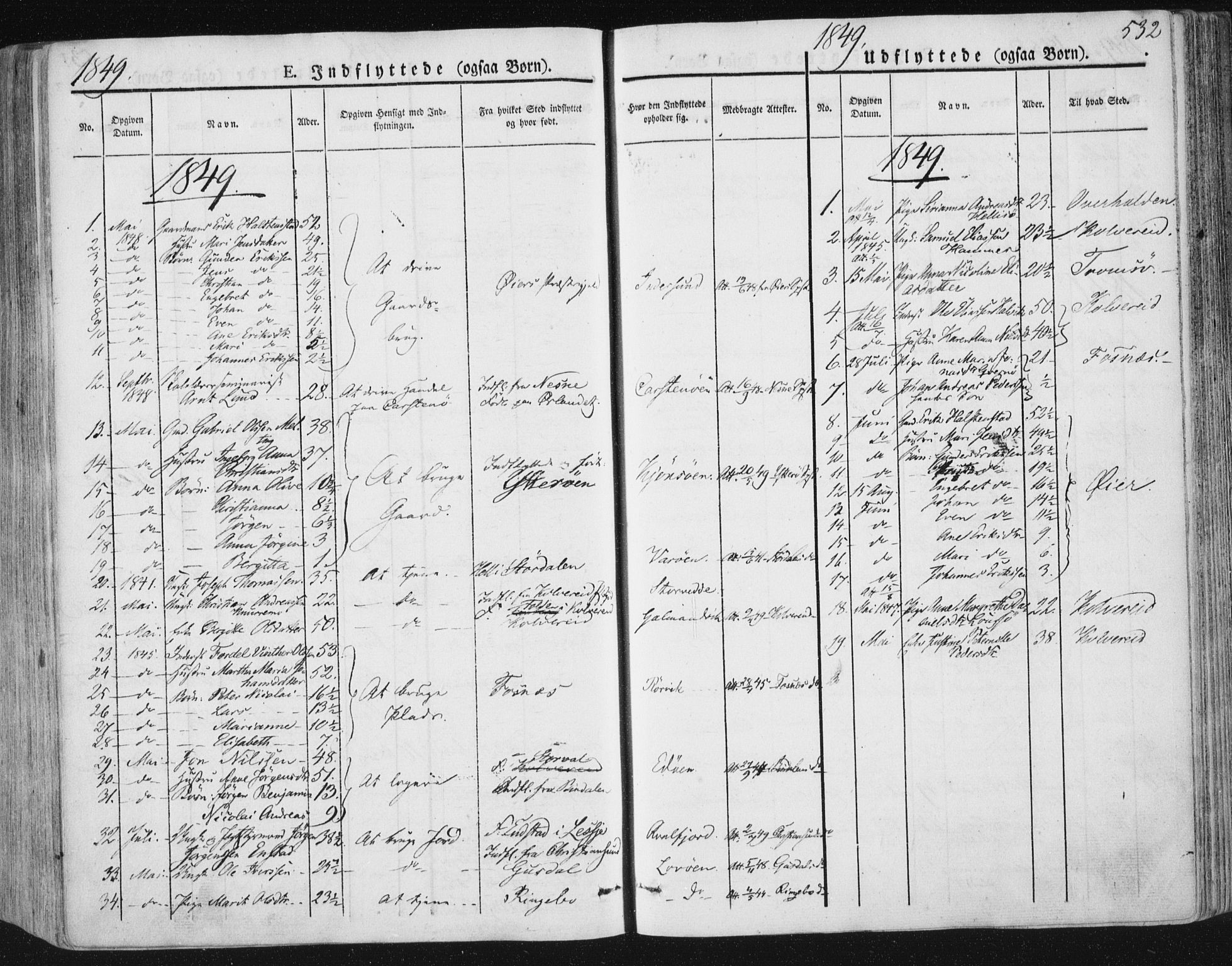 Ministerialprotokoller, klokkerbøker og fødselsregistre - Nord-Trøndelag, SAT/A-1458/784/L0669: Parish register (official) no. 784A04, 1829-1859, p. 532