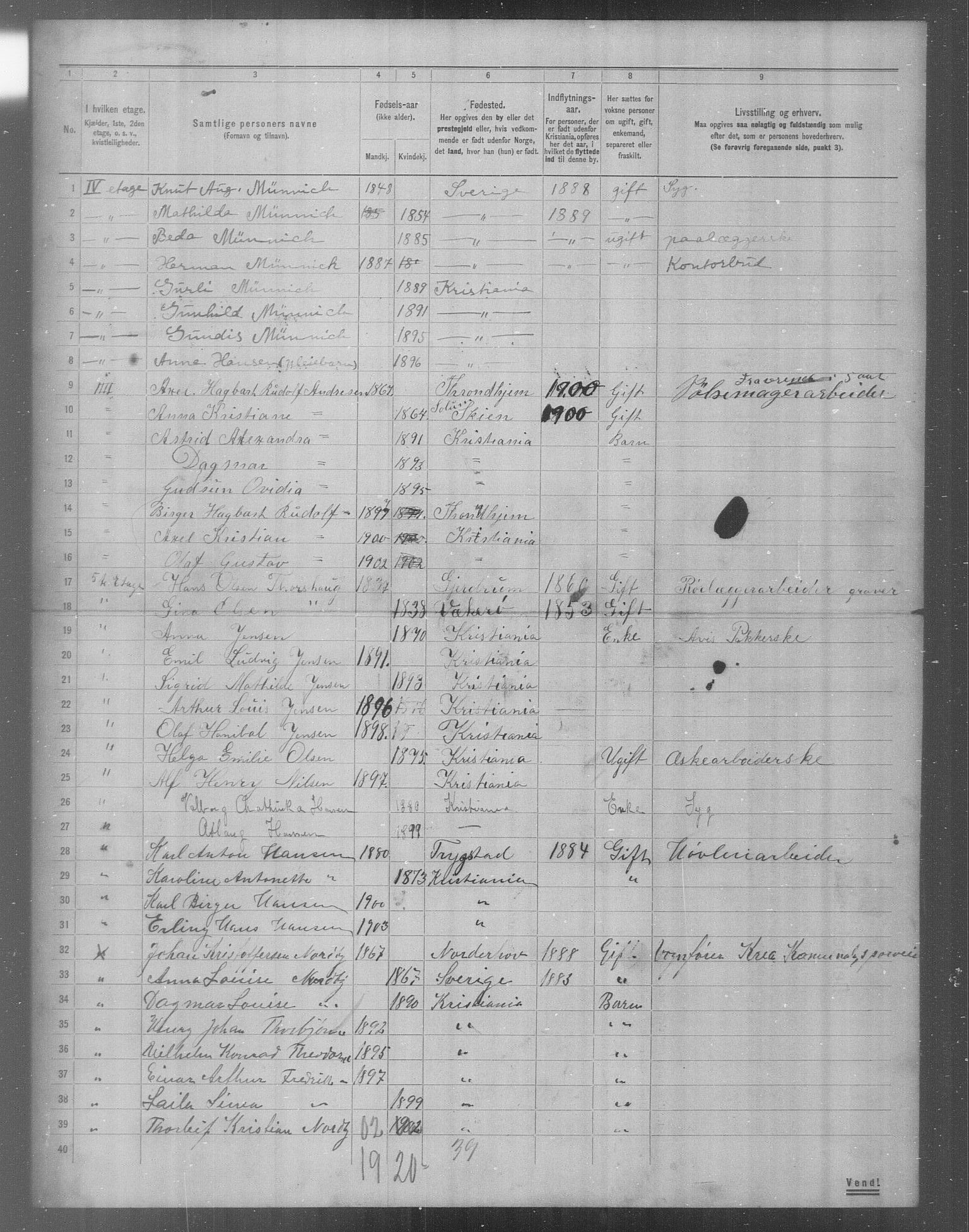 OBA, Municipal Census 1904 for Kristiania, 1904, p. 18265