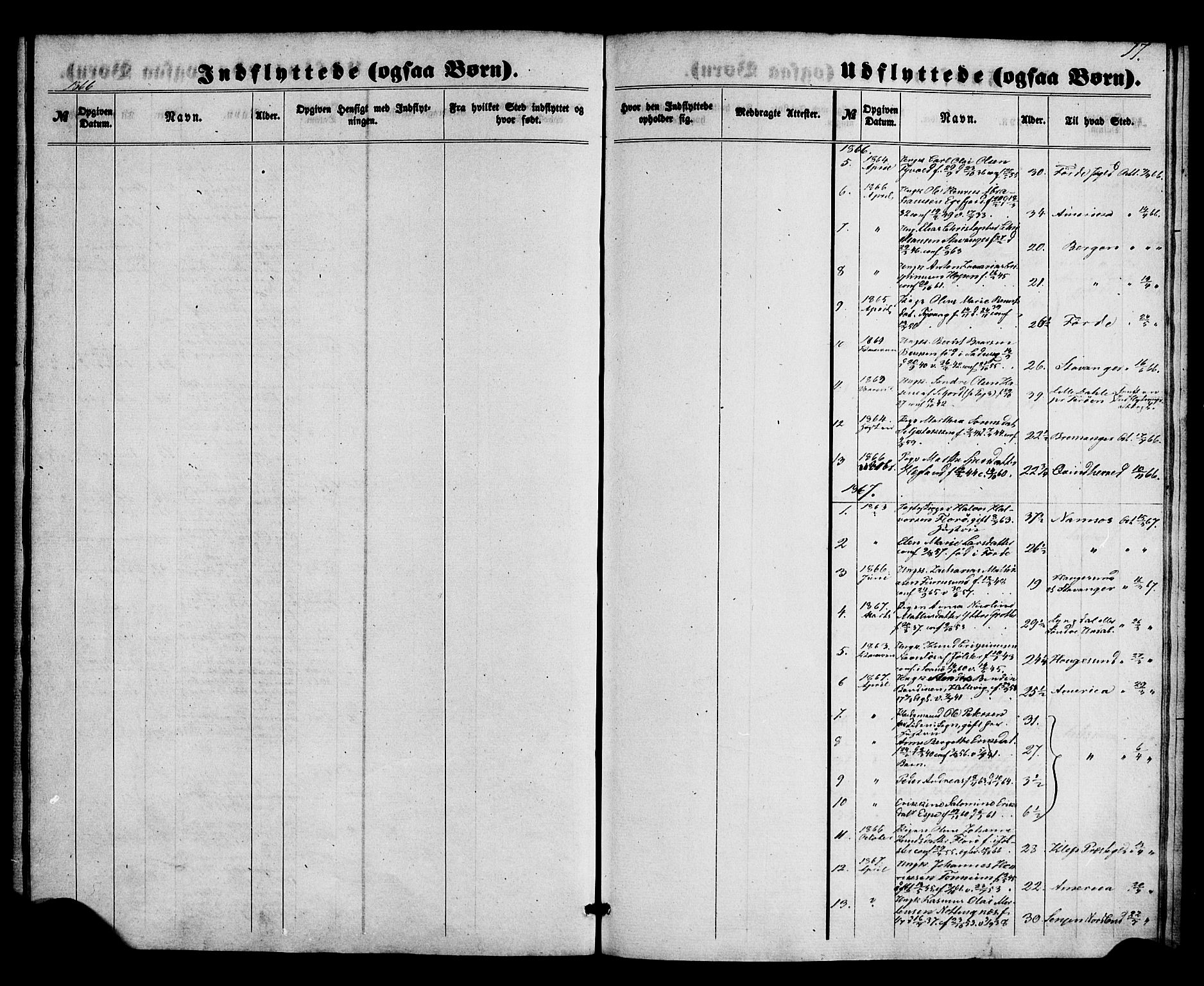 Kinn sokneprestembete, AV/SAB-A-80801/H/Haa/Haaa/L0015: Parish register (official) no. A 15, 1860-1883, p. 17