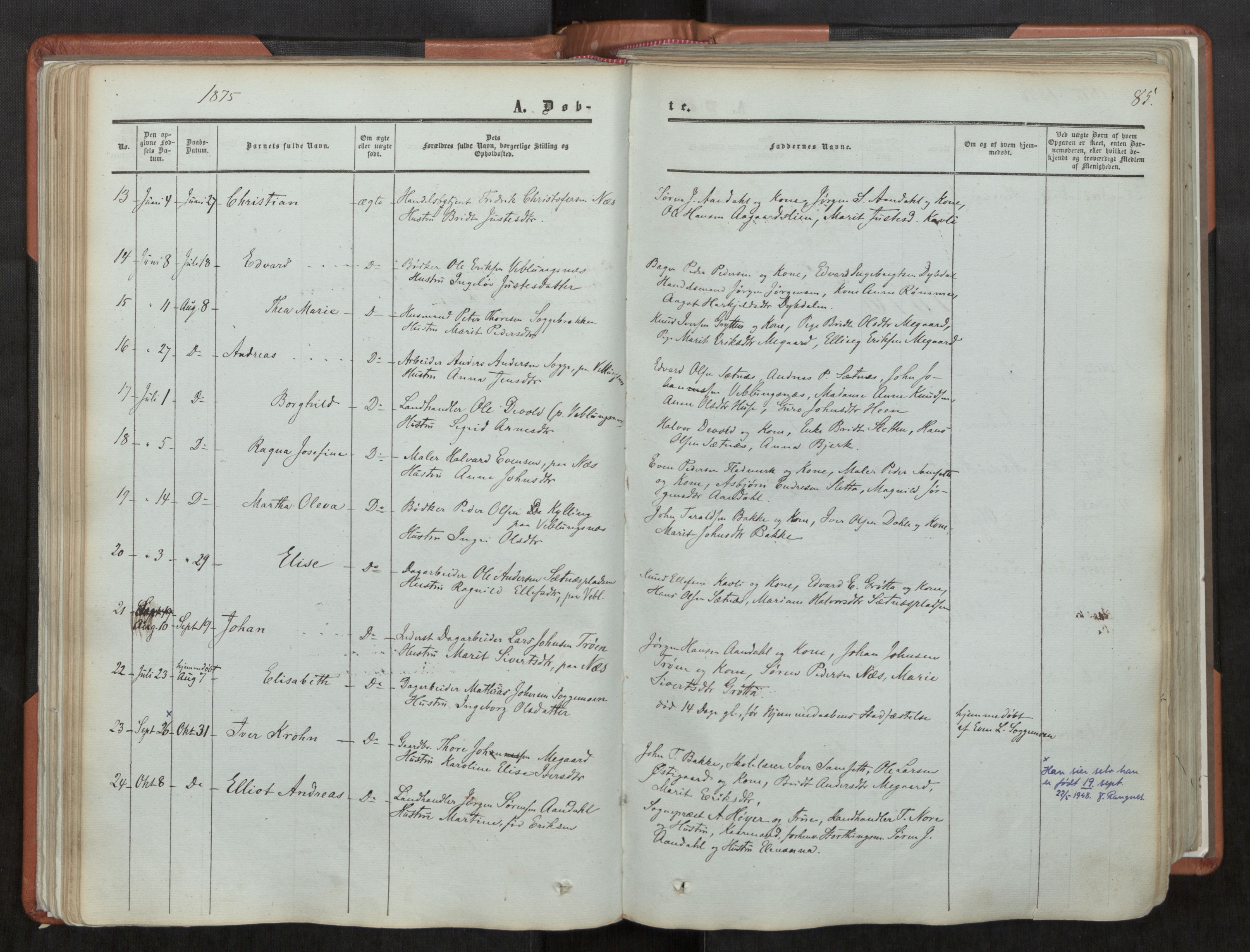 Ministerialprotokoller, klokkerbøker og fødselsregistre - Møre og Romsdal, AV/SAT-A-1454/544/L0572: Parish register (official) no. 544A05, 1854-1886, p. 85