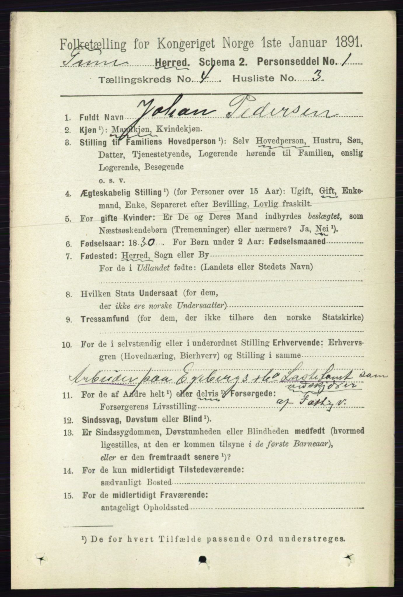 RA, 1891 census for 0130 Tune, 1891, p. 2210