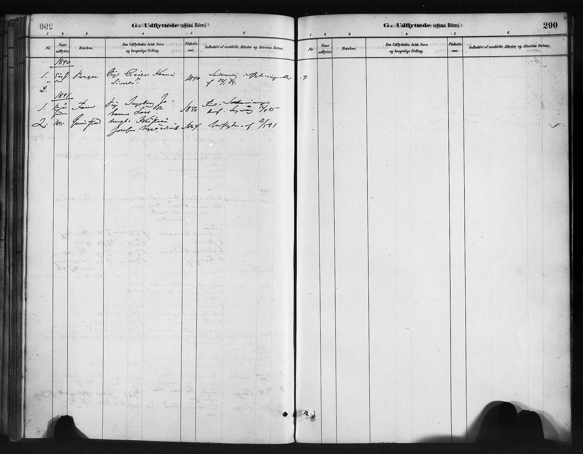 Askøy Sokneprestembete, SAB/A-74101/H/Ha/Haa/Haae/L0002: Parish register (official) no. E 2, 1878-1891, p. 290