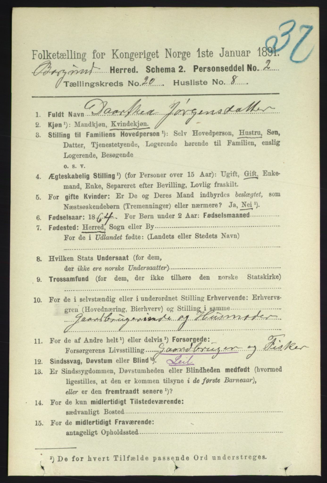 RA, 1891 census for 1531 Borgund, 1891, p. 6163