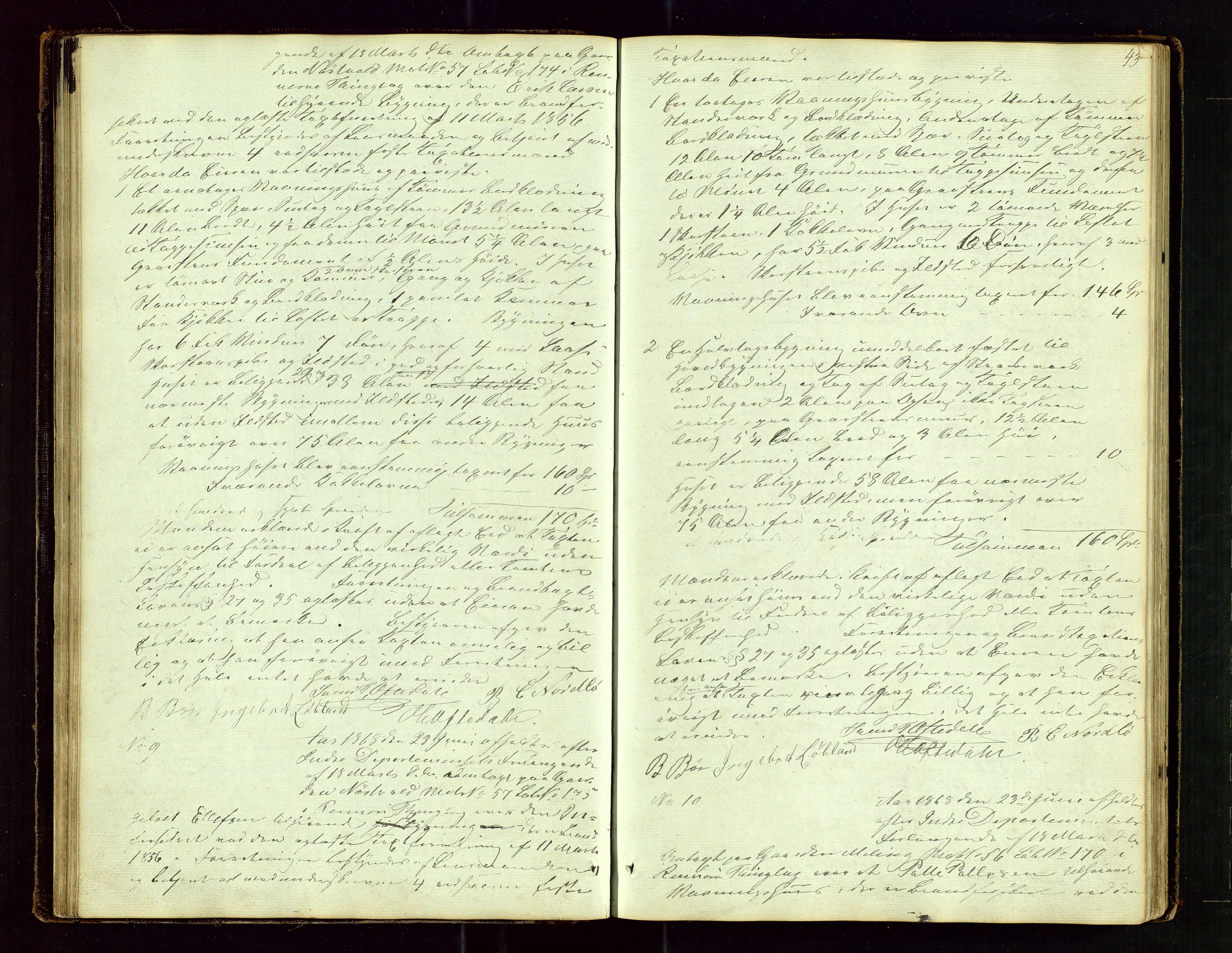 Rennesøy lensmannskontor, AV/SAST-A-100165/Goa/L0001: "Brandtaxations-Protocol for Rennesøe Thinglag", 1846-1923, p. 42b-43a