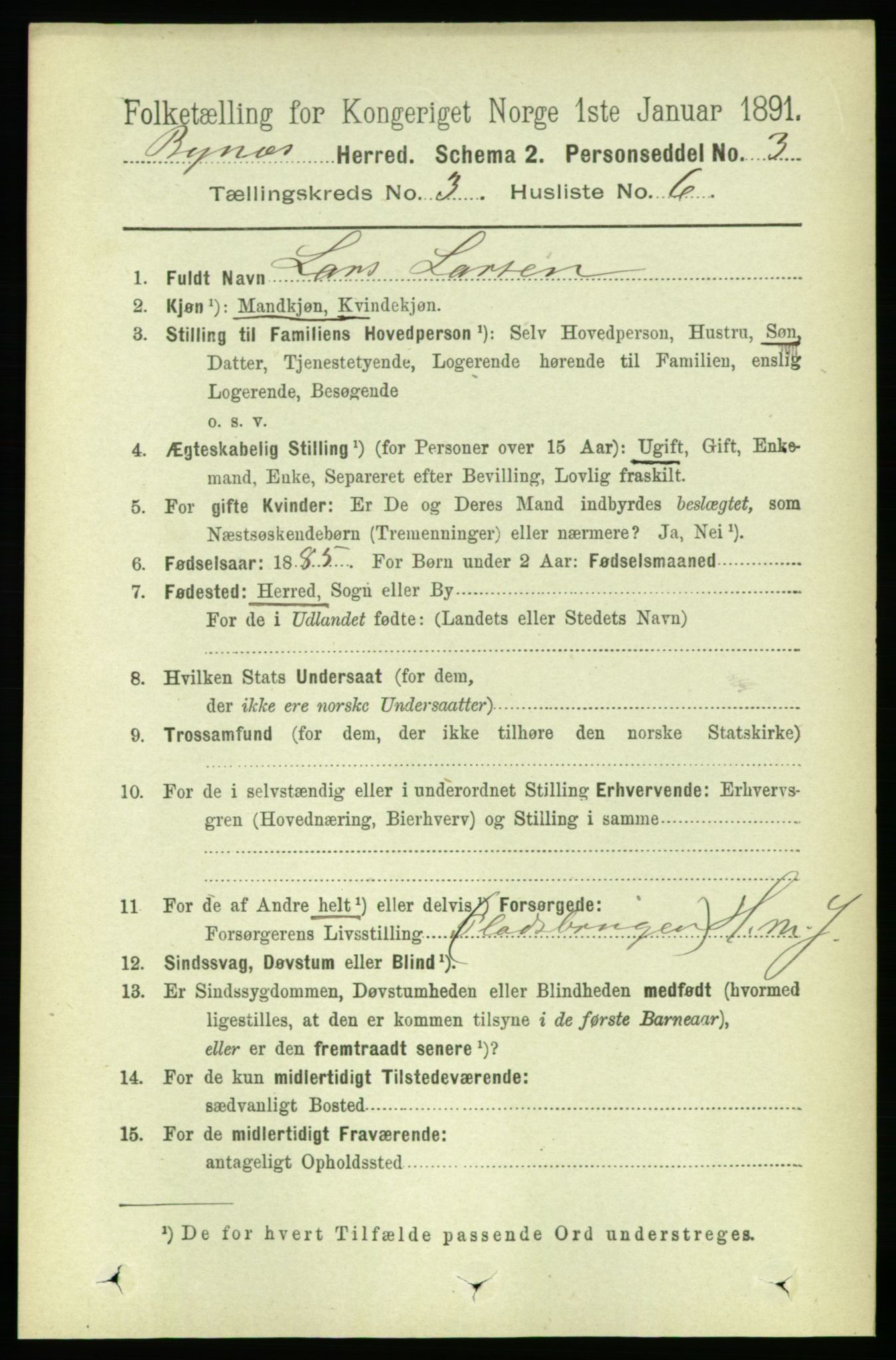 RA, 1891 census for 1655 Byneset, 1891, p. 1318