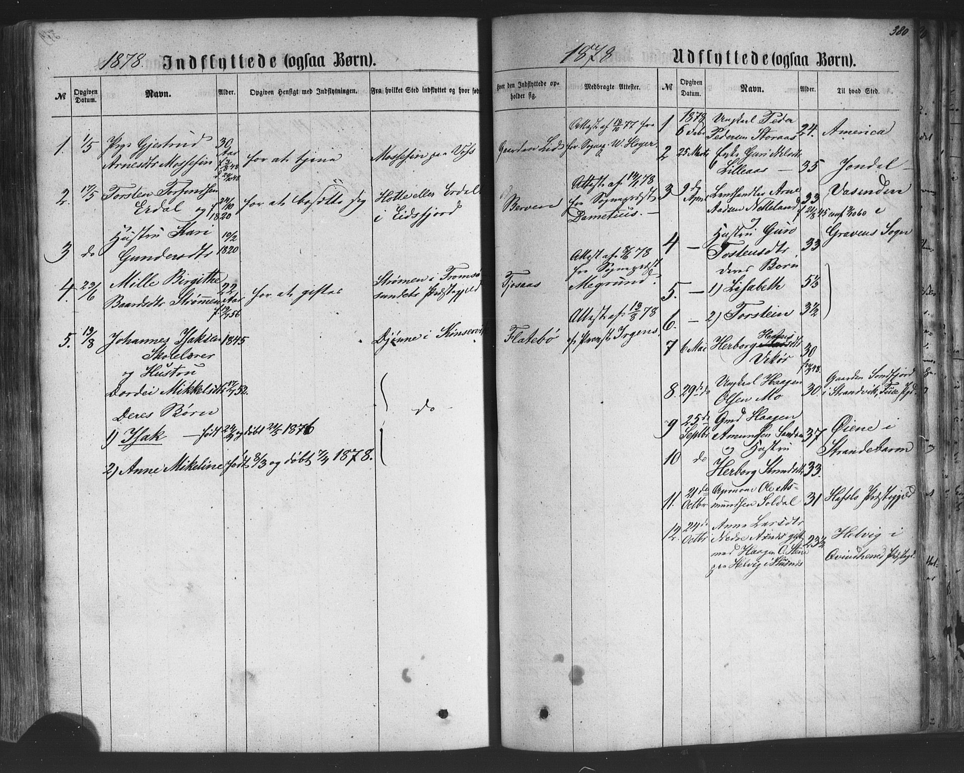 Kvam sokneprestembete, SAB/A-76201/H/Haa: Parish register (official) no. A 9, 1864-1879, p. 380
